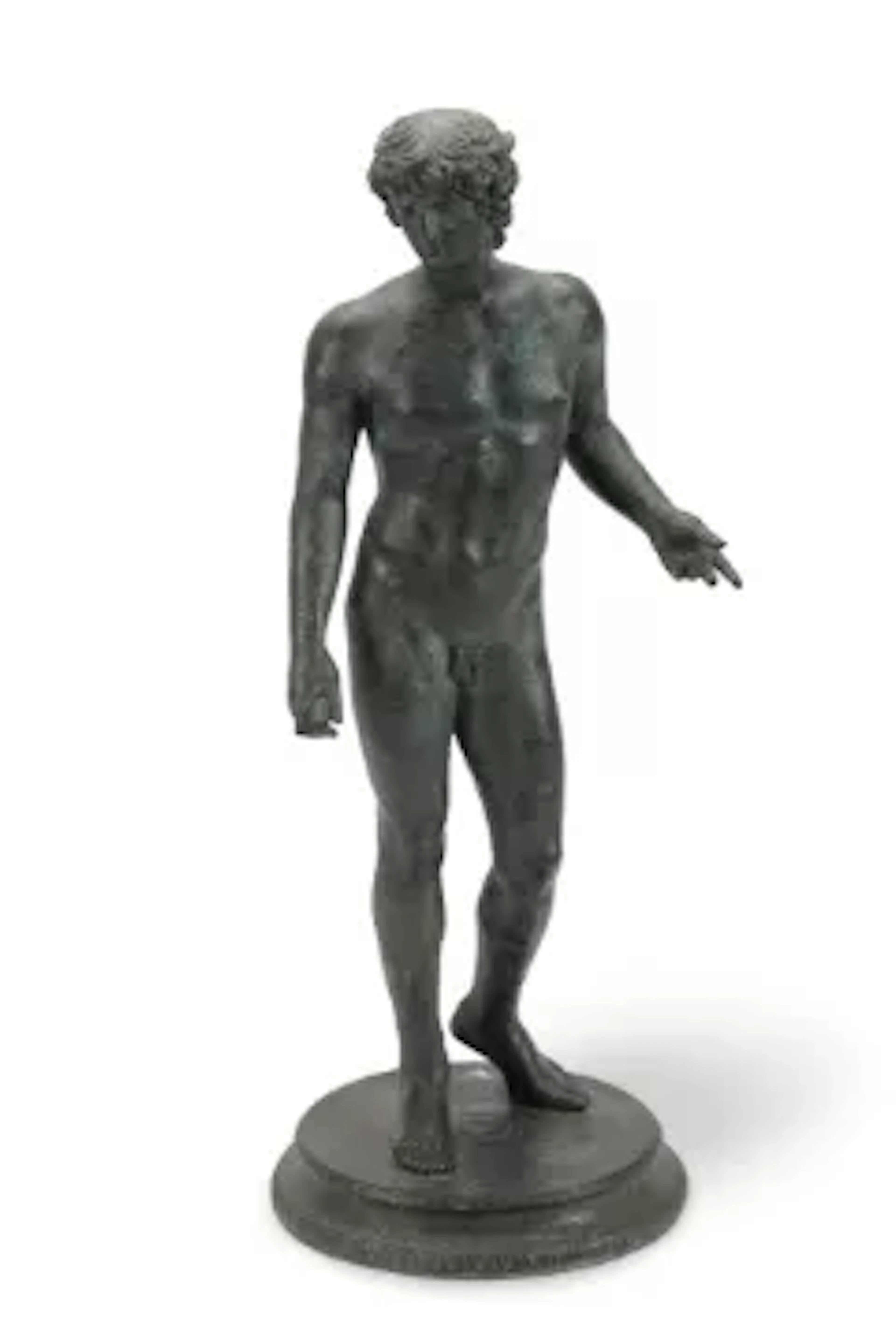 AFTER THE ANTIQUE, A BRONZE FIGURE OF THE FARNESE ANTINOUS, PROBABLY