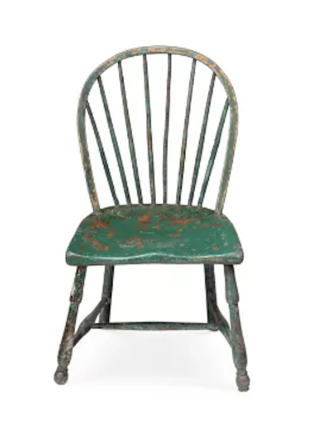 A GEORGE III GREEN PAINTED HOOP BACK WINDSOR CHAIR, CIRCA 1800