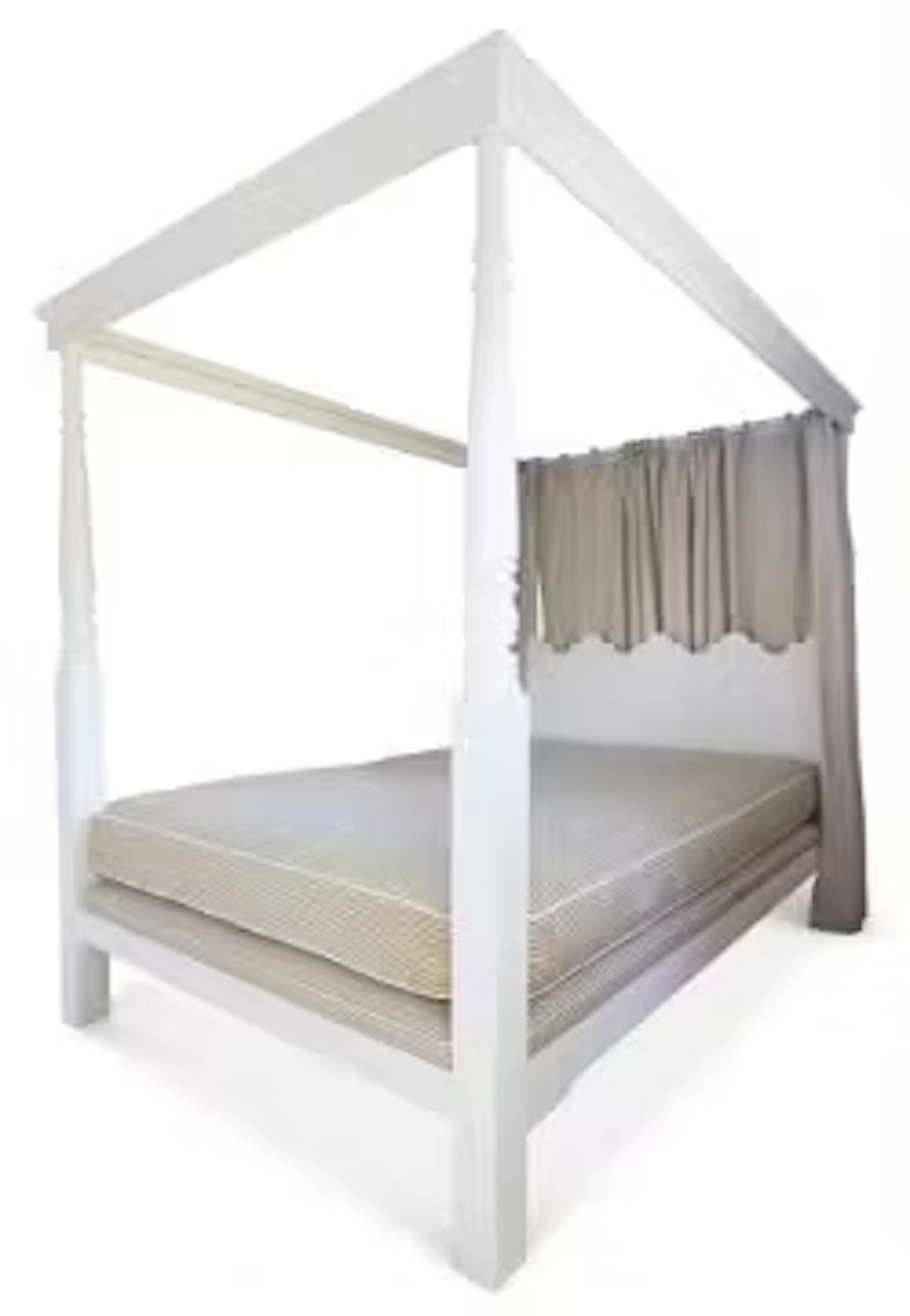 A WHITE PAINTED FOUR POSTER BED, 20TH CENTURY