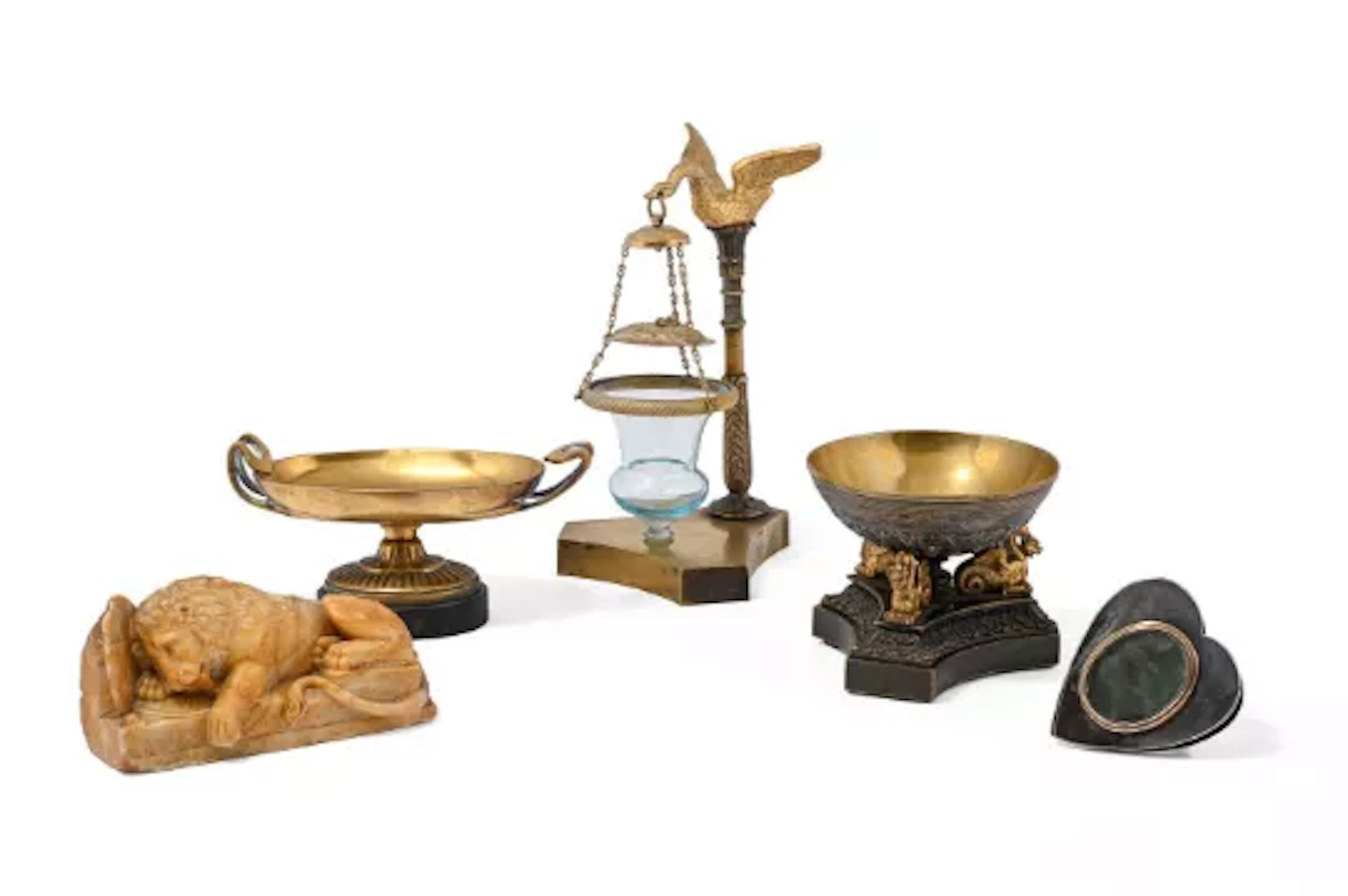 A SECOND EMPIRE ORMOLU AND PATINATED BRONZE PASTILE BURNER OR NIGHT