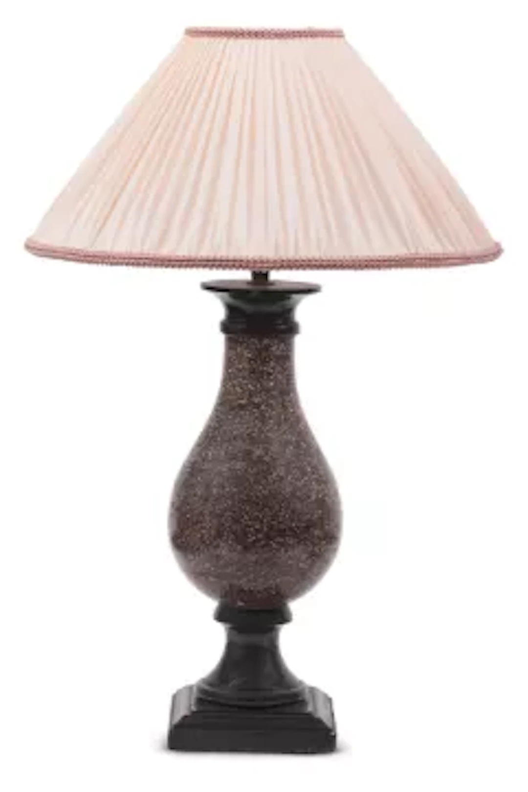 A 'PORPHYRY' SCAGLIOLA TABLE LIGHT, LATE 19TH CENTURY