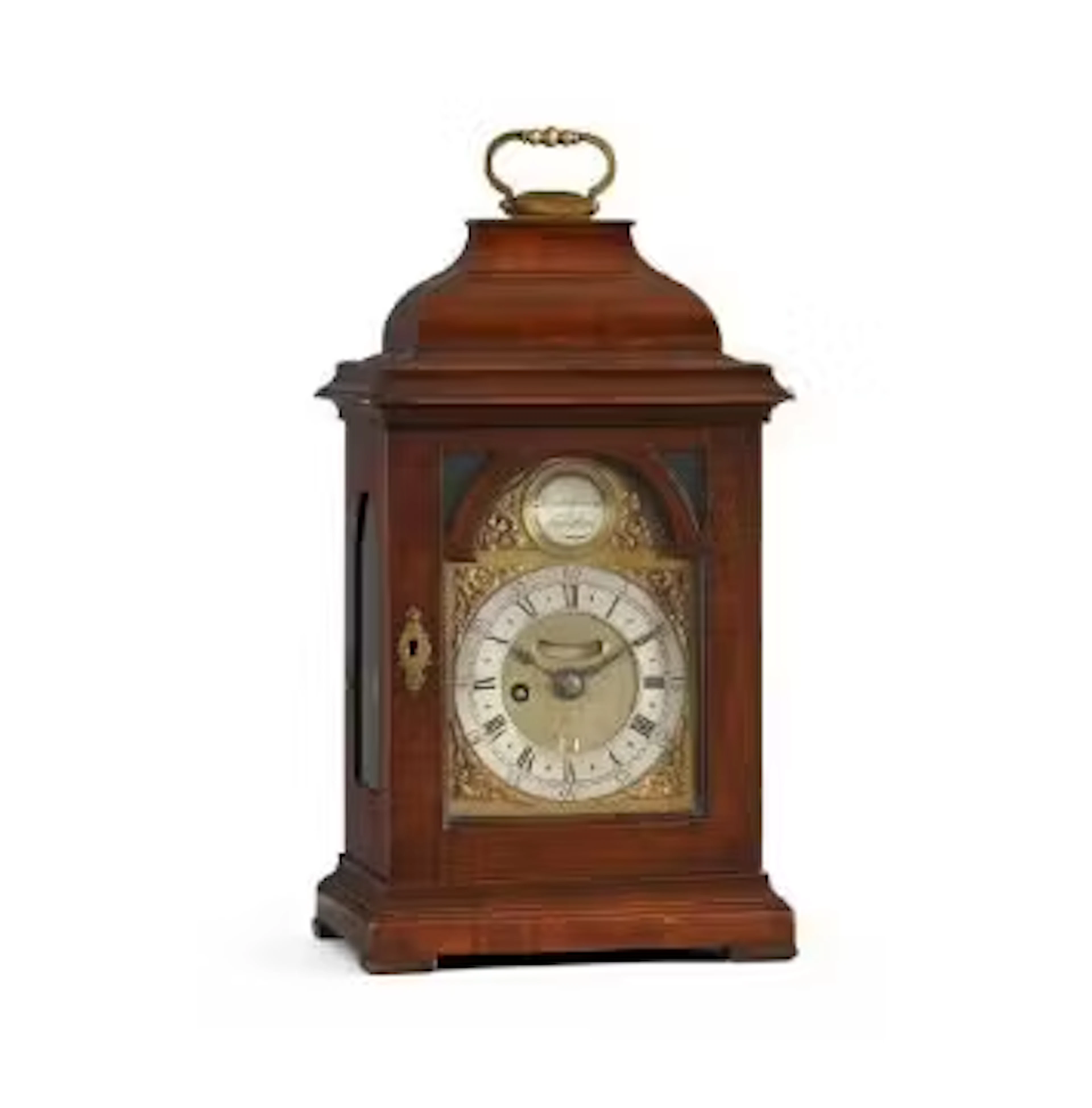 A GEORGE I FRUITWOOD SMALLER TABLE/BRACKET TIMEPIECE WITH ‘SILENT-PULL’