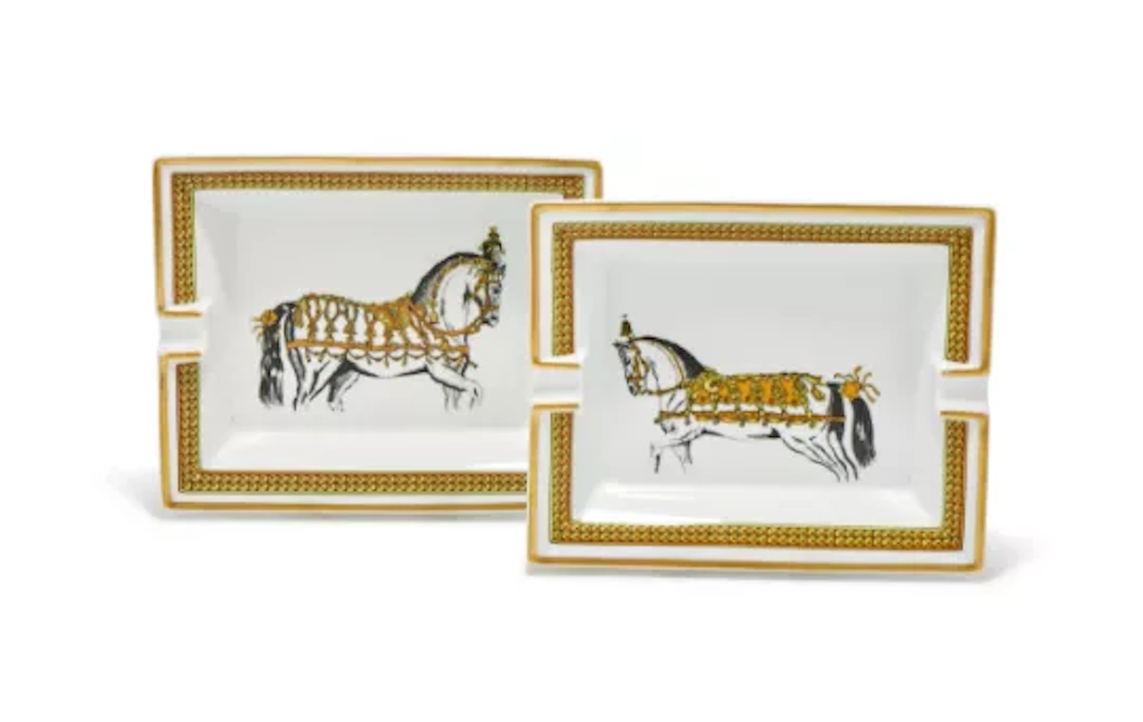 HERMÈS, A PAIR OF PORCELAIN VIDE POCHE