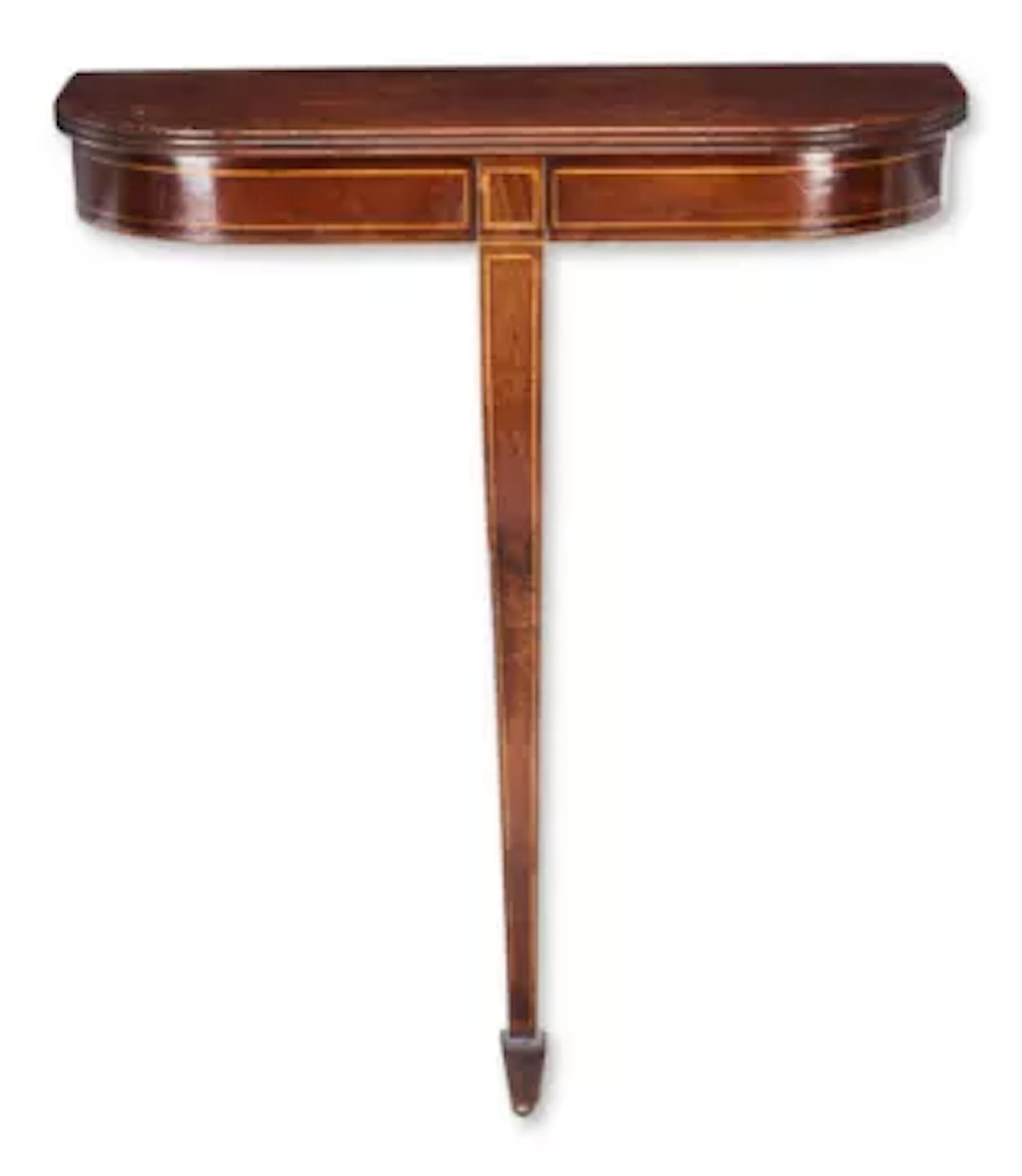 A GEORGE III MAHOGANY AND BOXWOOD LINED CONSOLE, LATE 18TH CENTURY