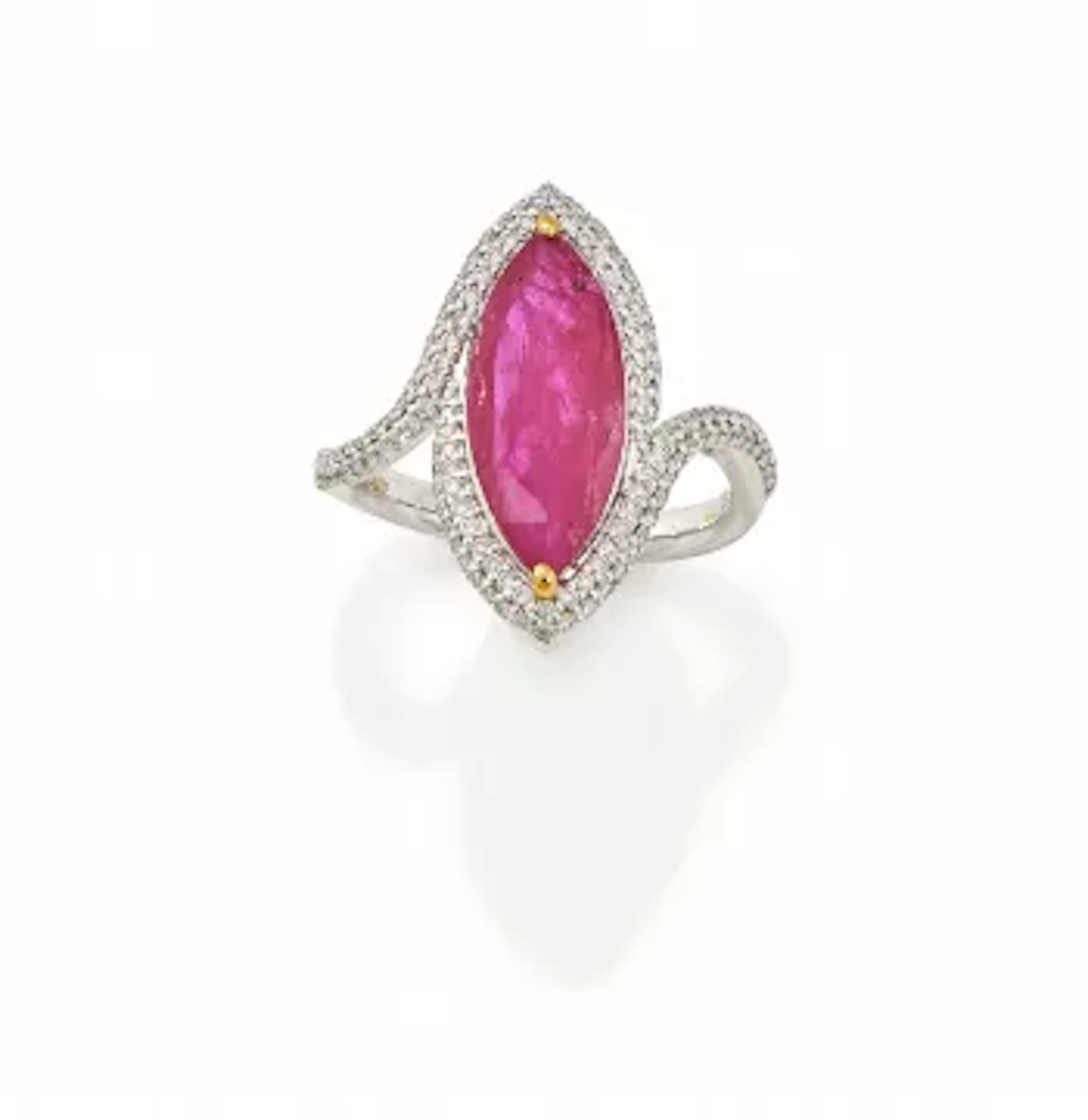 A RUBY AND DIAMOND DRESS RING