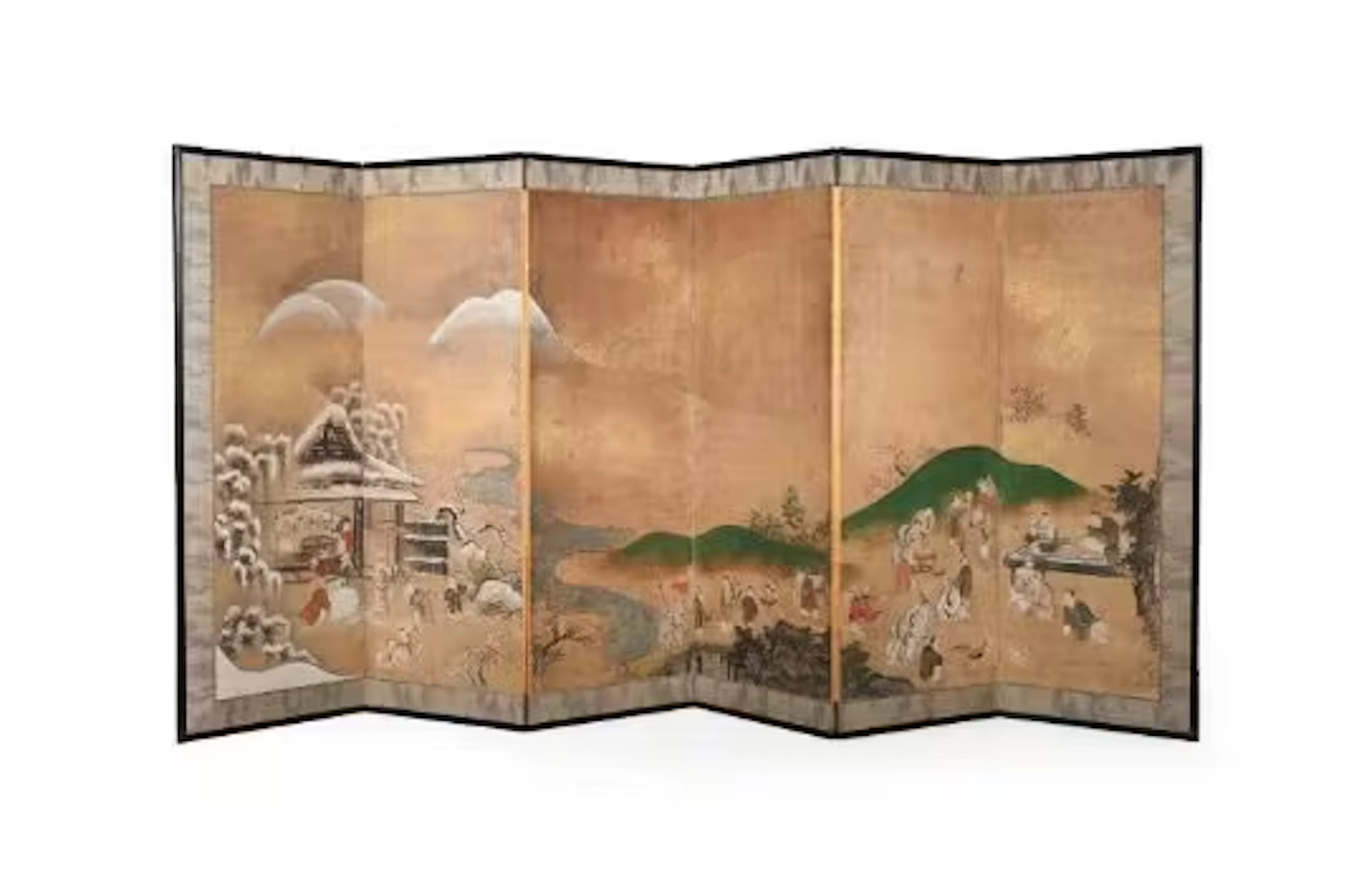 A Japanese Kano School Six-Fold Byobu