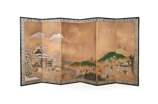 A Japanese Kano School Six-Fold Byobu