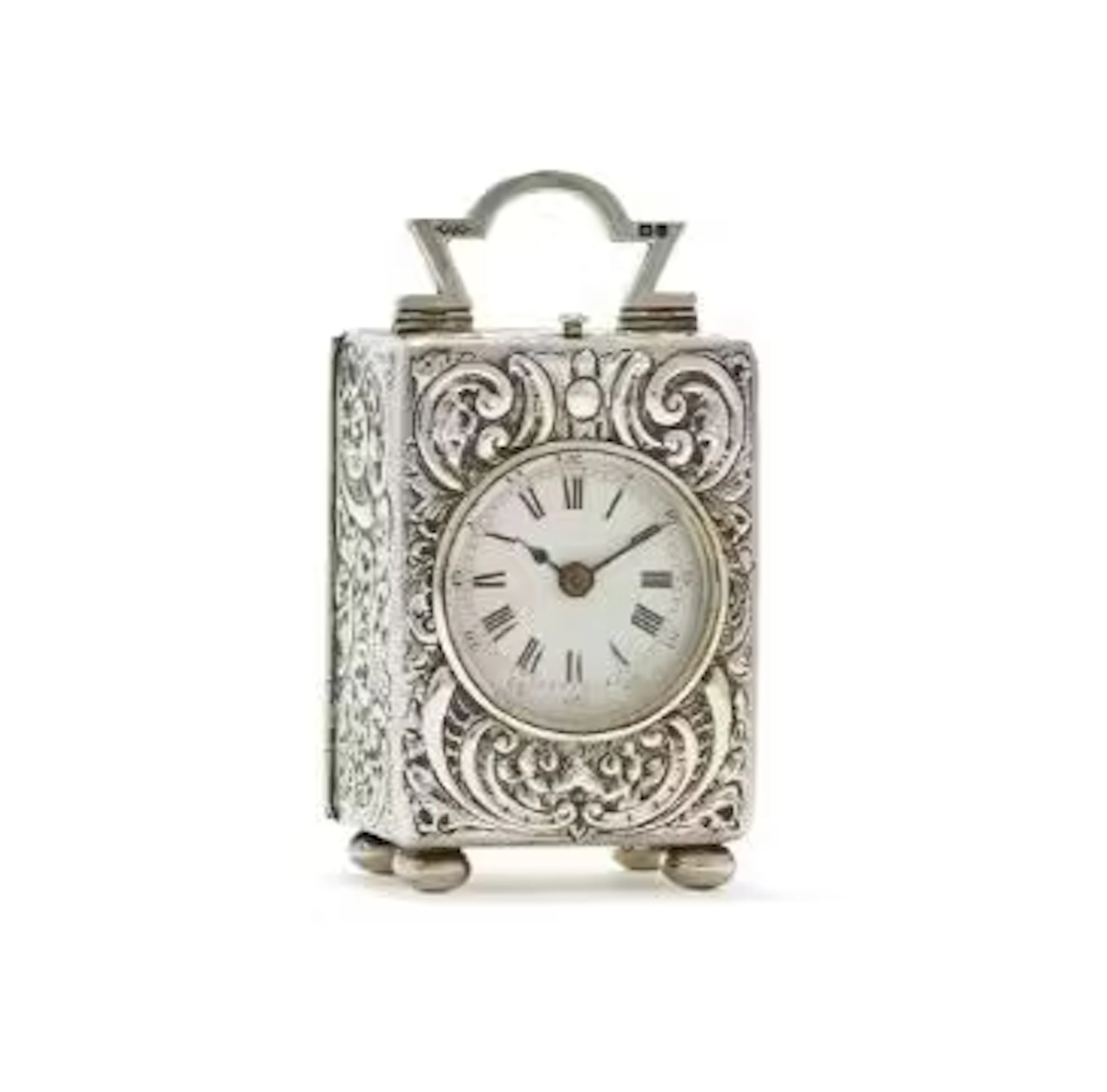 A VICTORIAN SILVER CASED TRAVELLING TIMEPIECE