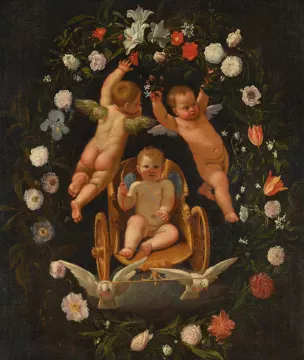 AFTER DANIEL SEGHERS AND DOMENICO ZAMPIERI, THE TRIUMPH OF LOVE