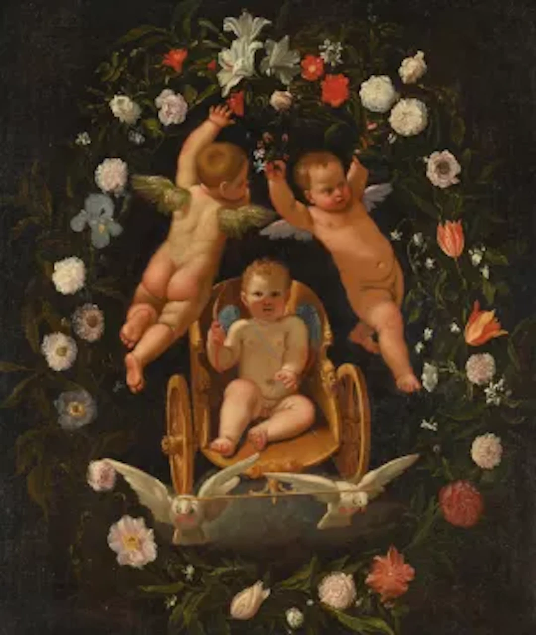 AFTER DANIEL SEGHERS AND DOMENICO ZAMPIERI, THE TRIUMPH OF LOVE