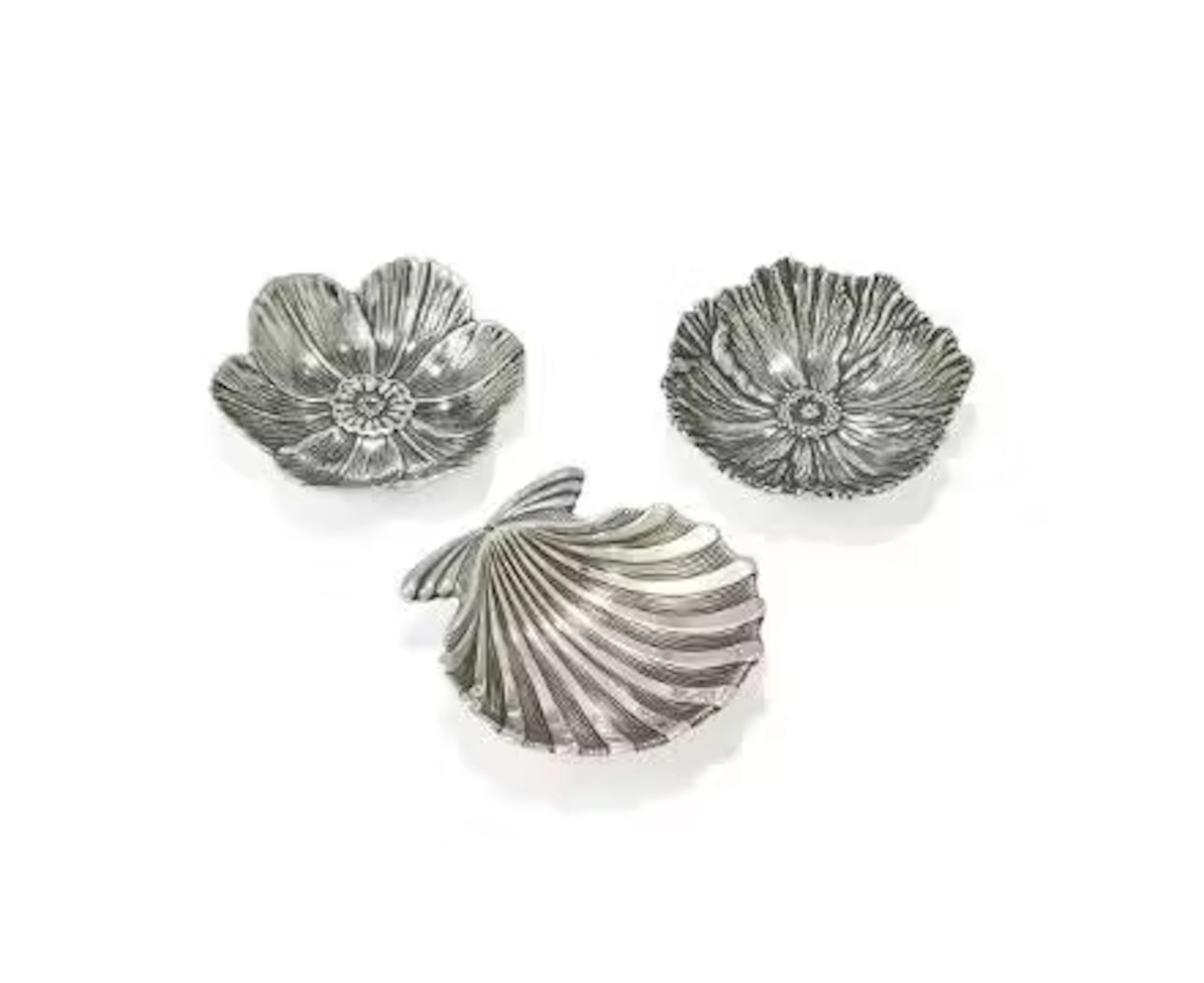 THREE ITALIAN SILVER COLOURED DISHES