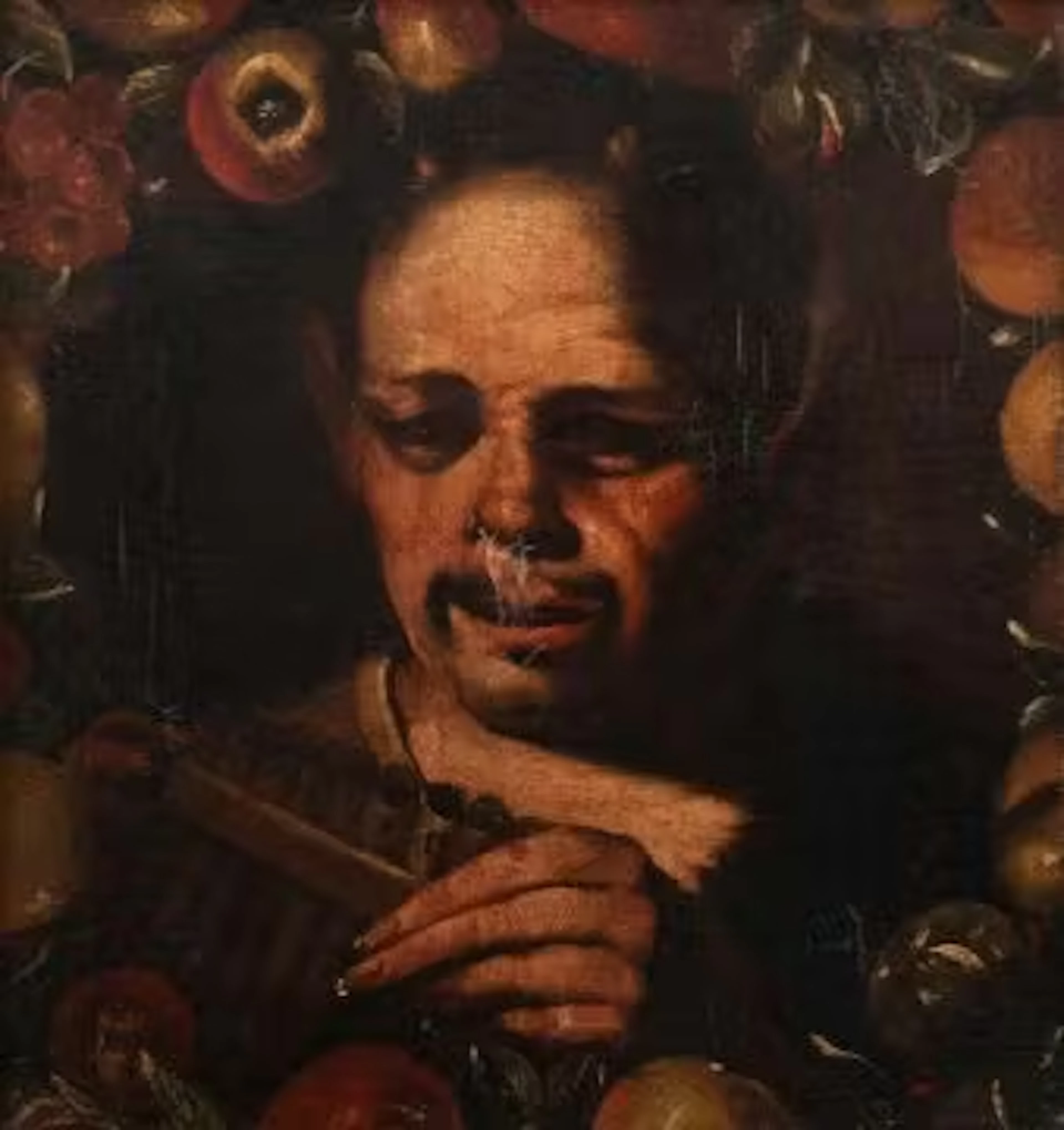 FOLLOWER OF LUCA GIORDANO, A SATYR WITH MUSICAL INSTRUMENTS WITHIN