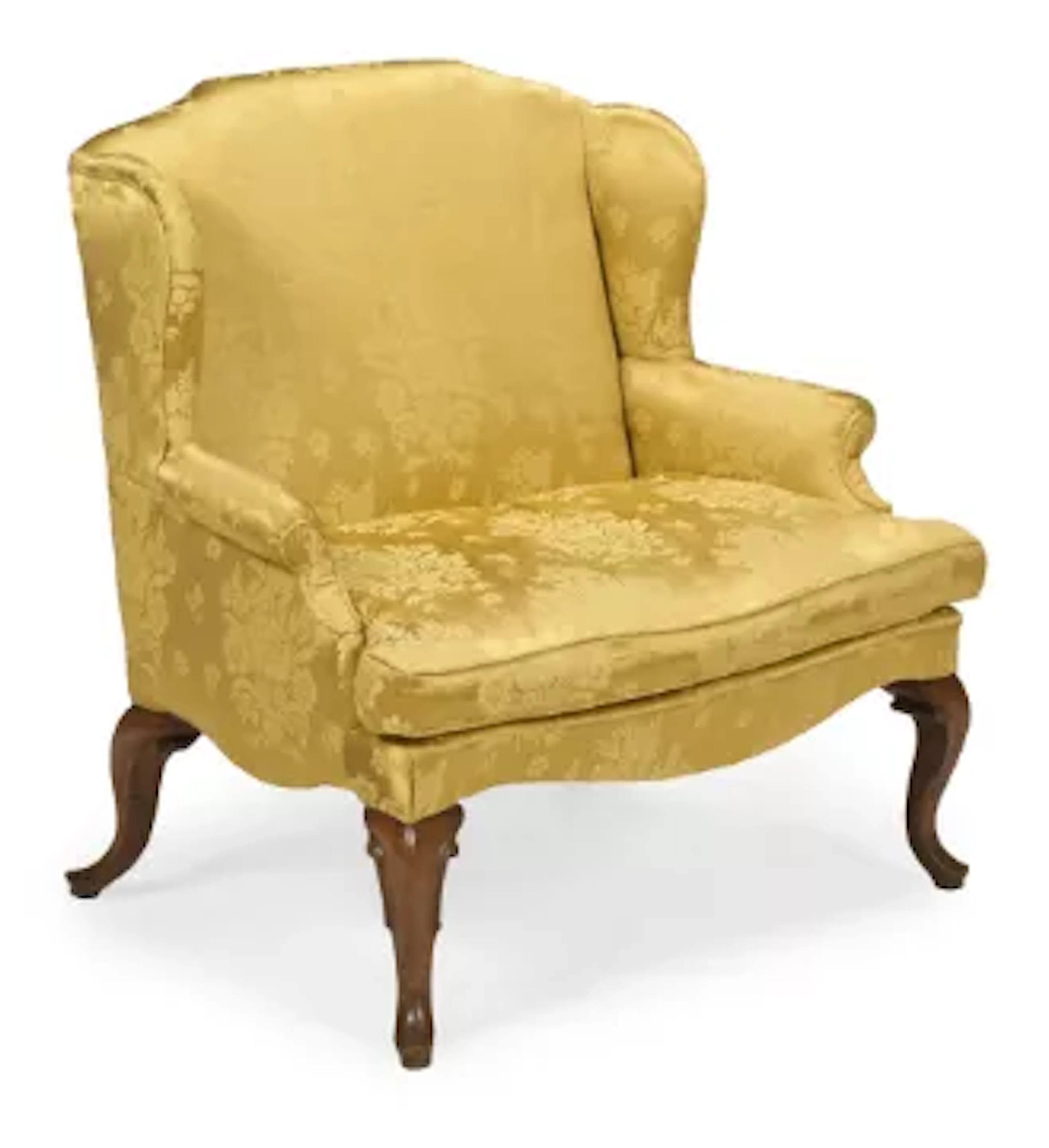 A WILLIAM & MARY WALNUT AND SILK DAMASK UPHOLSTERED SETTEE, CIRCA 1690