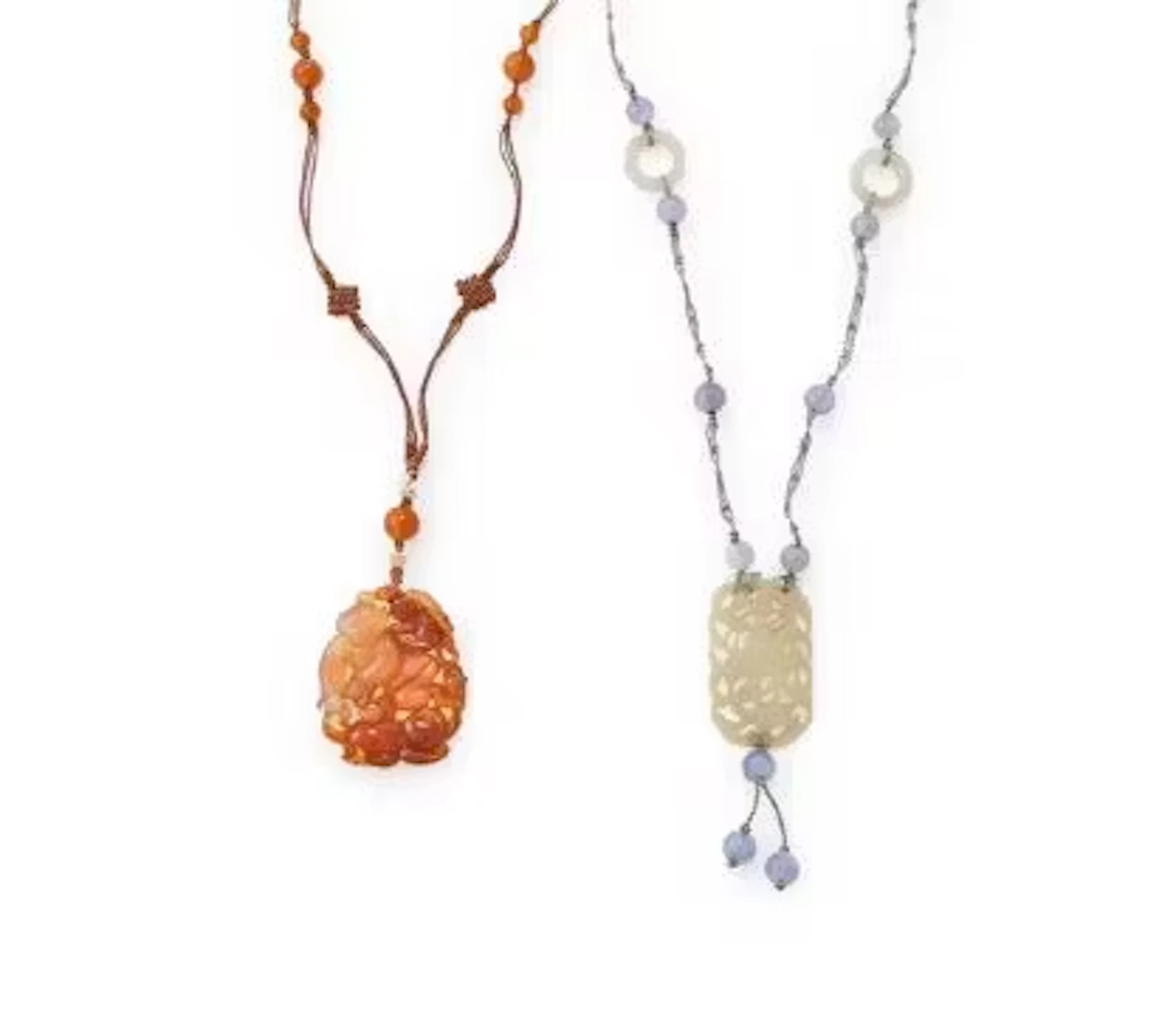A Chinese Suzhou agate 'Liu Hai and toad' pendant