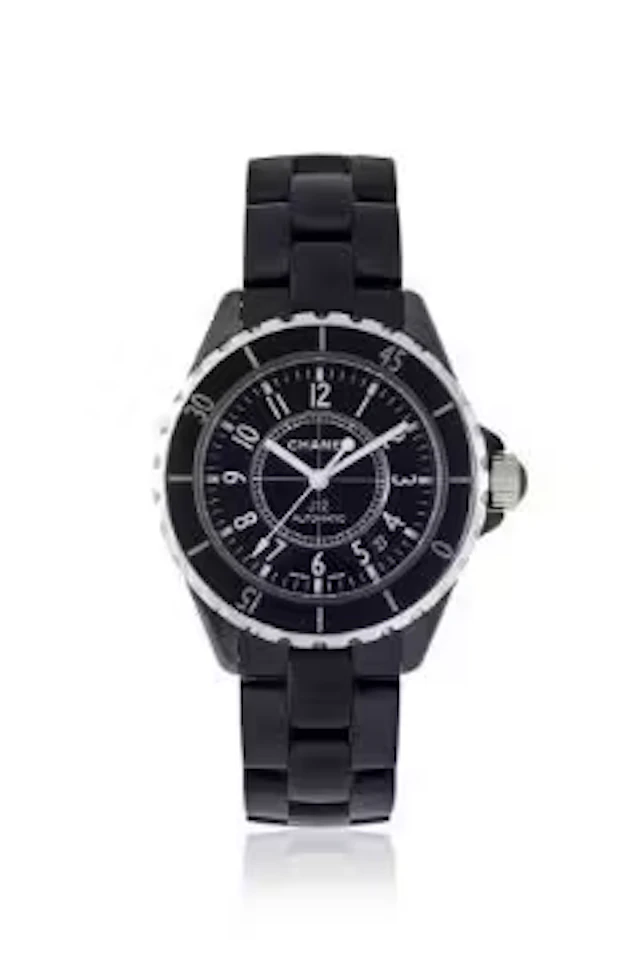 CHANEL, J12, REF. H0684 305, A BLACK CERAMIC BRACELET WATCH WITH DATE