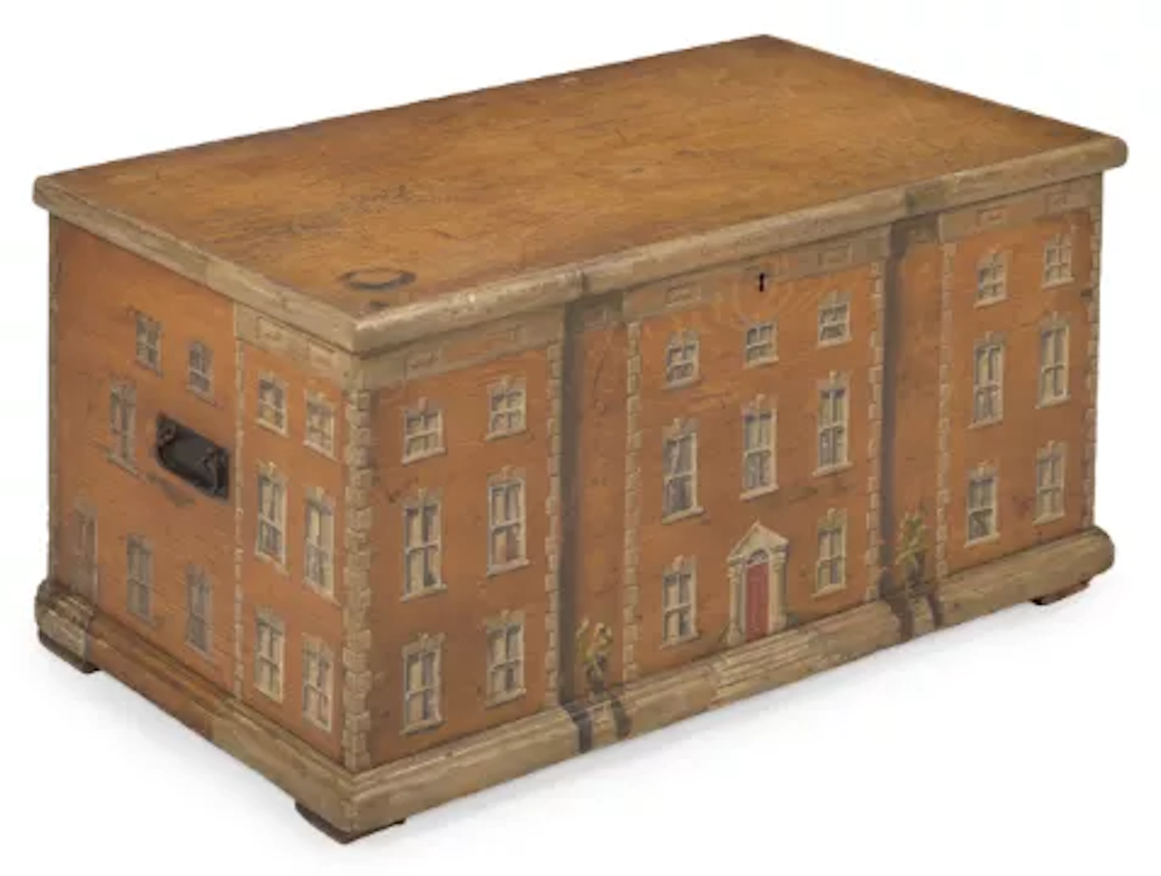 A POLYCHROME PAINTED 'COUNTRY HOUSE' CHEST, EARLY 20TH CENTURY AND