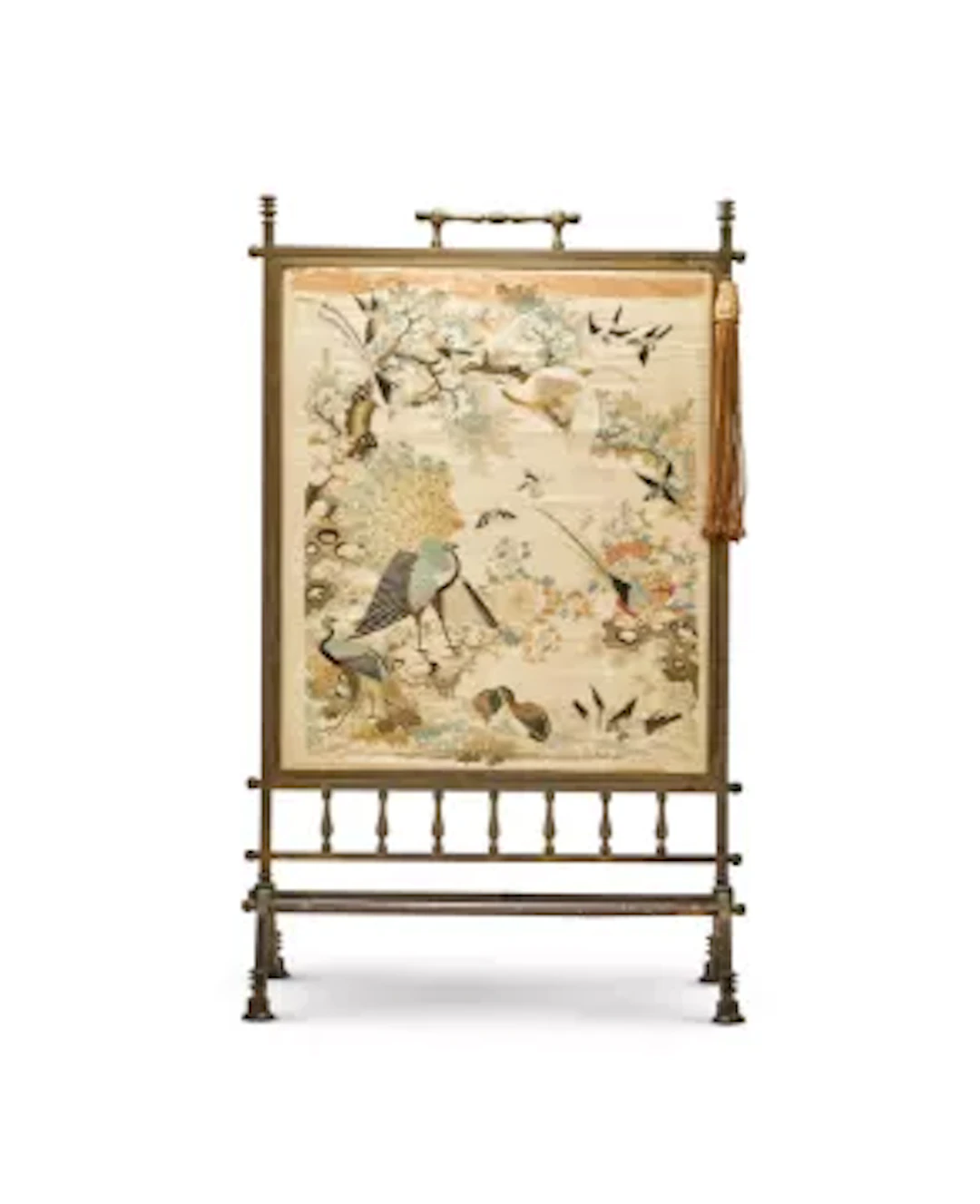 A Chinese silk screen, 19th century
