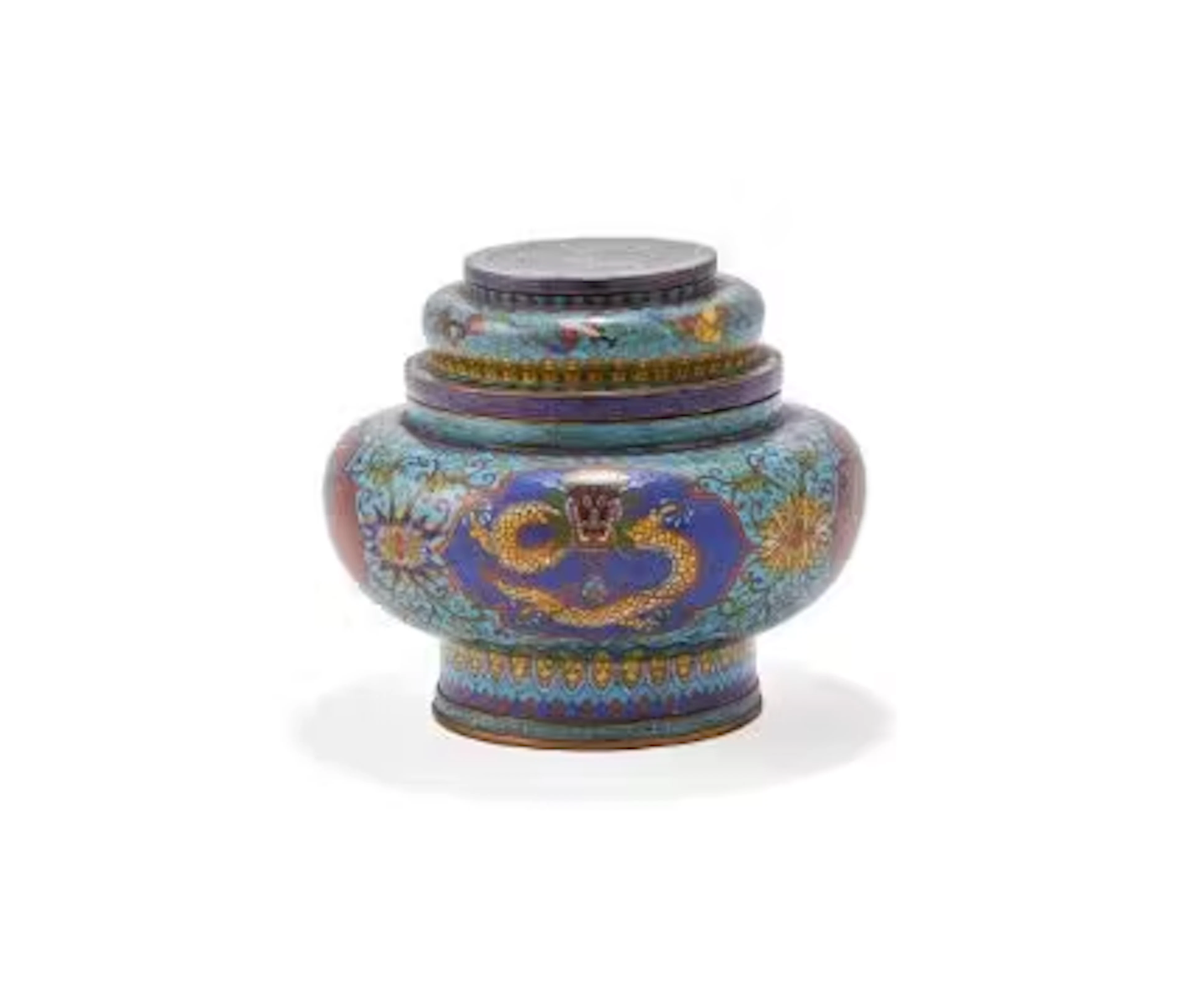 A Chinese cloisonné vase and cover