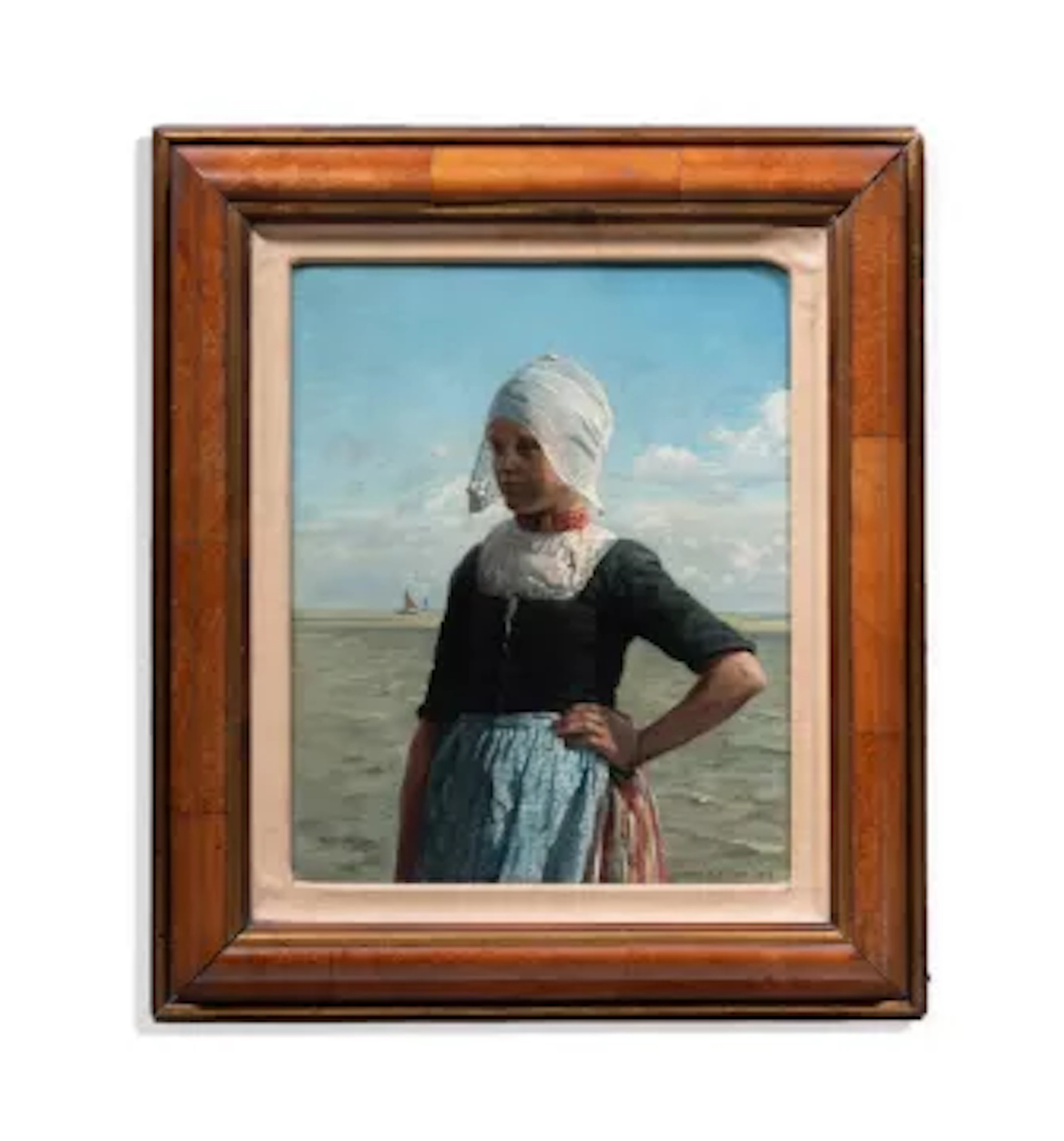 SIR GEORGE CLAUSEN (BRITISH 1852-1944) DUTCH GIRL BY THE ZUYDER ZEE