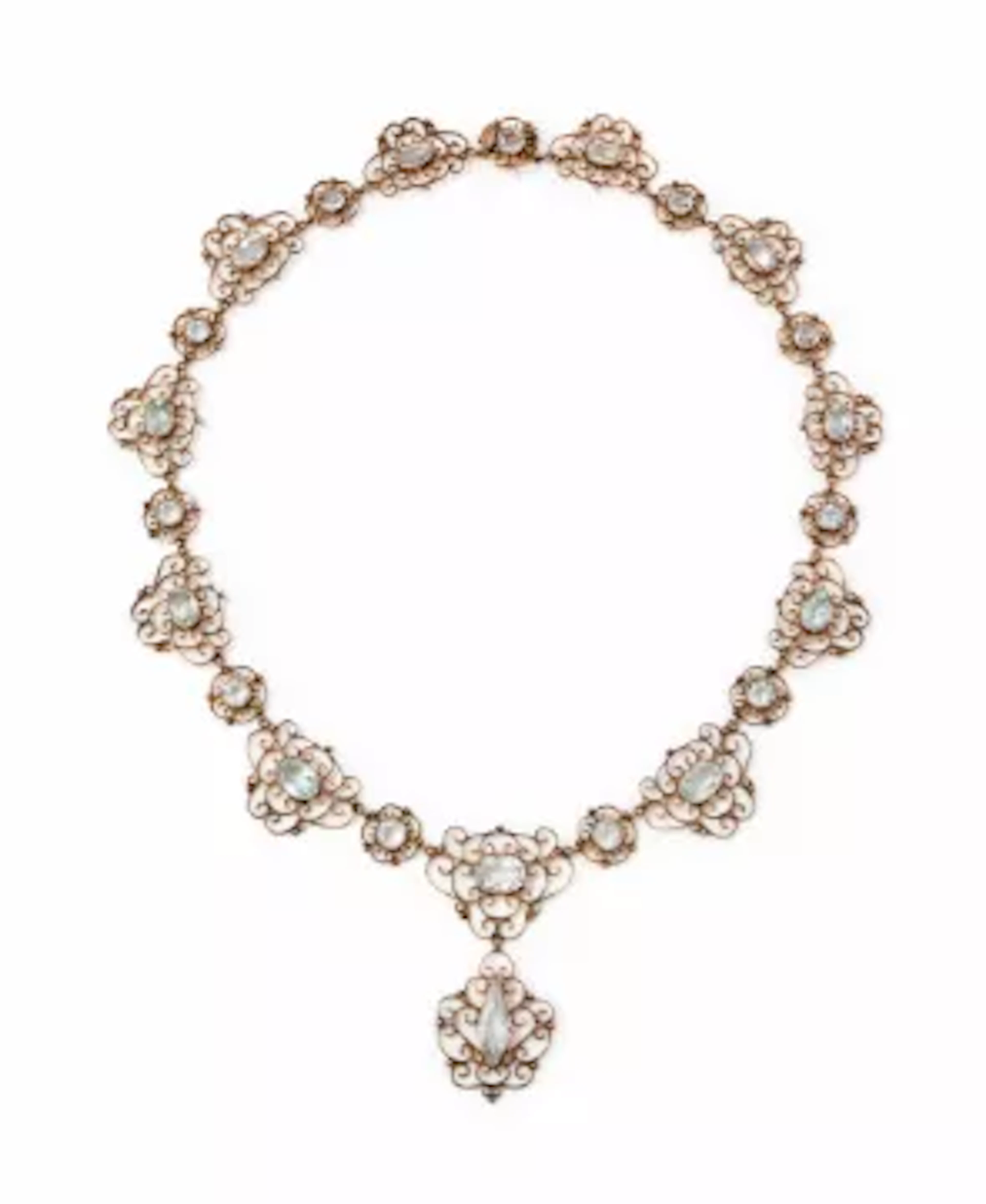 AN EARLY 20TH CENTURY AQUAMARINE NECKLACE, CIRCA 191078