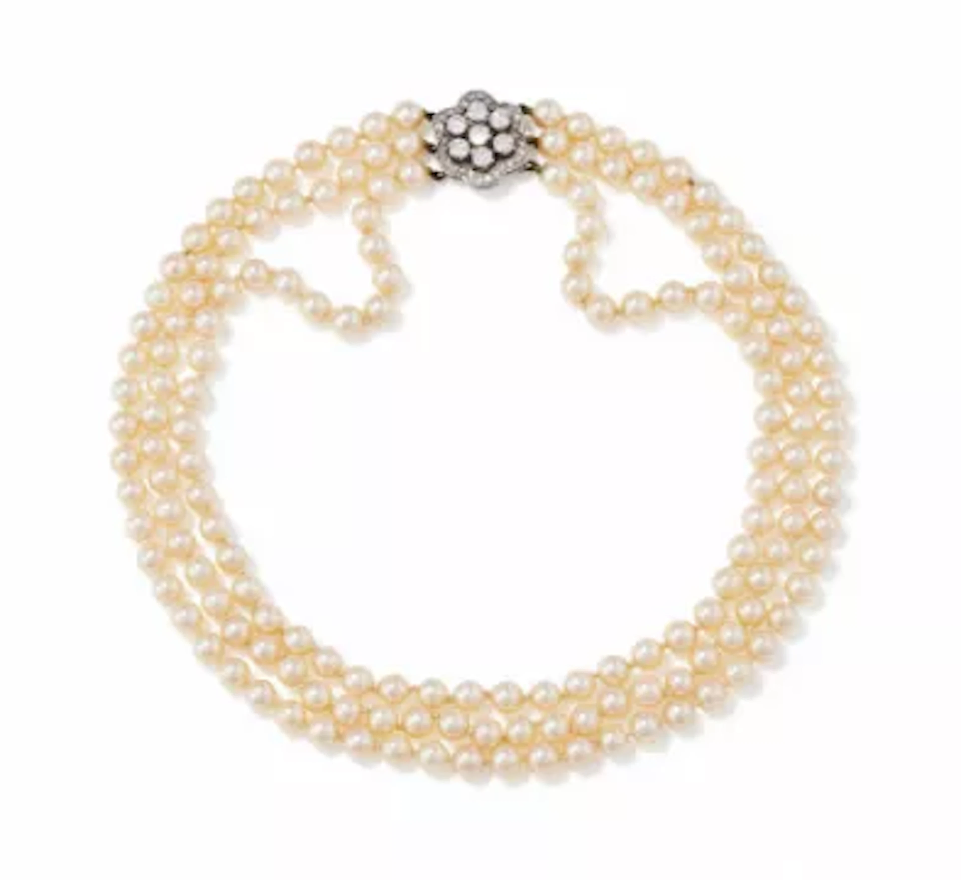A DIAMOND AND CULTURED PEARL NECKLACE