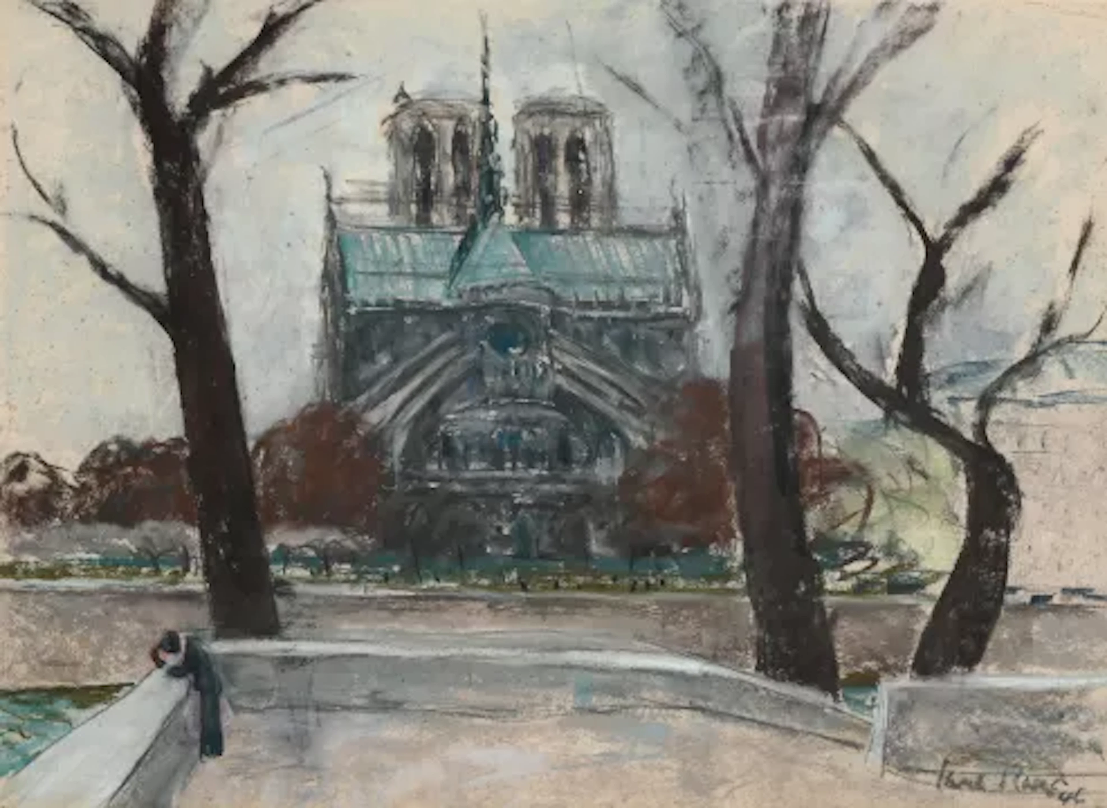 λ PAUL LUCIEN MAZE (FRENCH/BRITISH 1887-1979), NOTRE DAME SEEN FROM