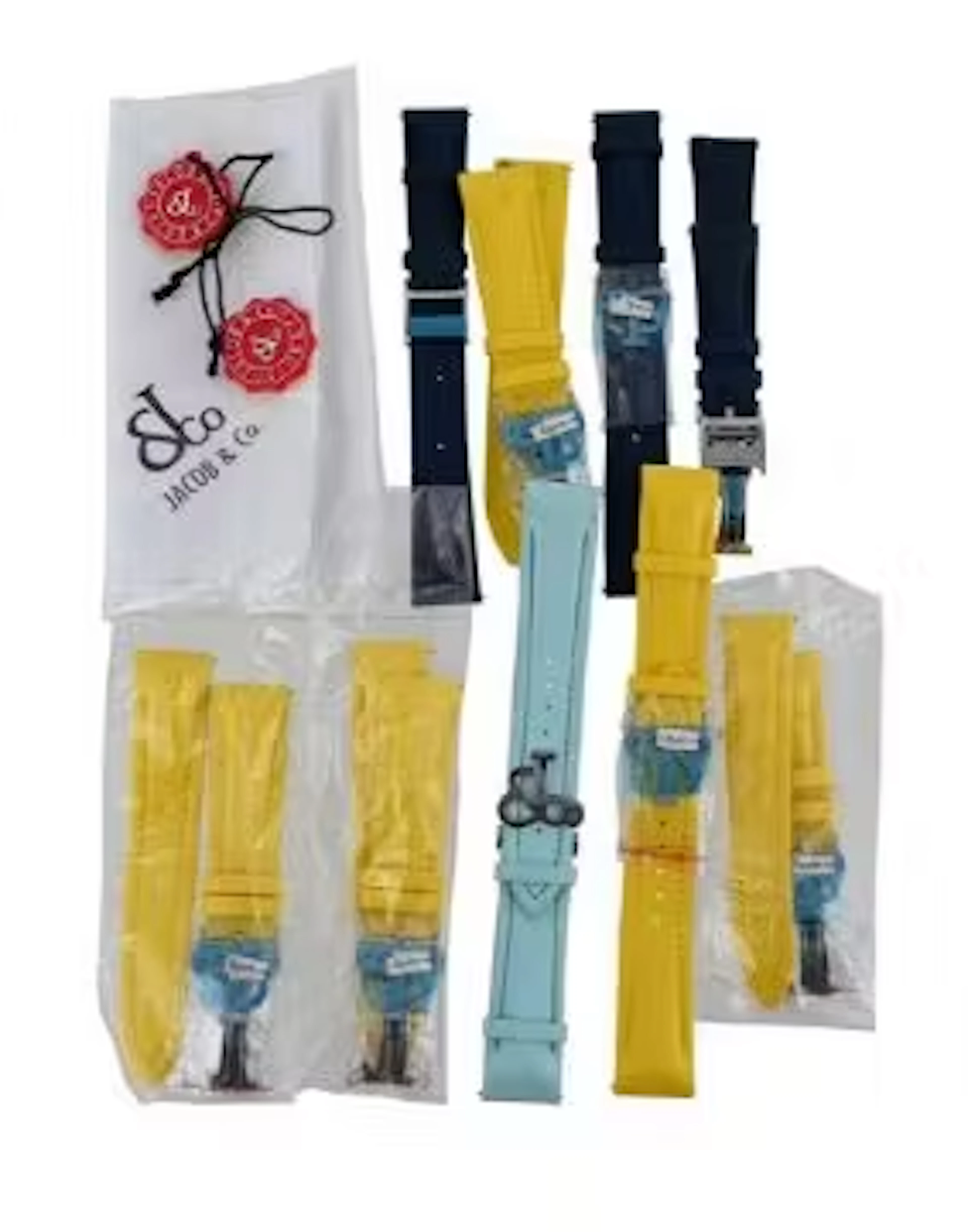 JACOB & CO., NINE RUBBER WATCH STRAPS