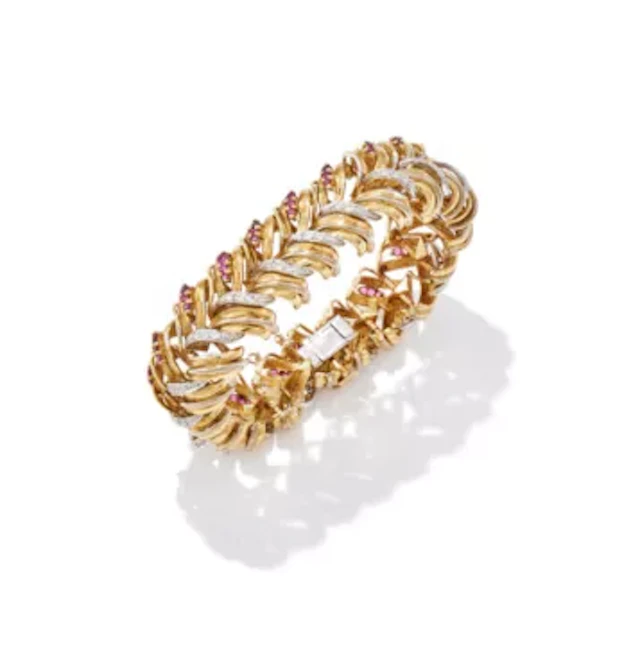 A RUBY AND DIAMOND BRACELET, LONDON 1978