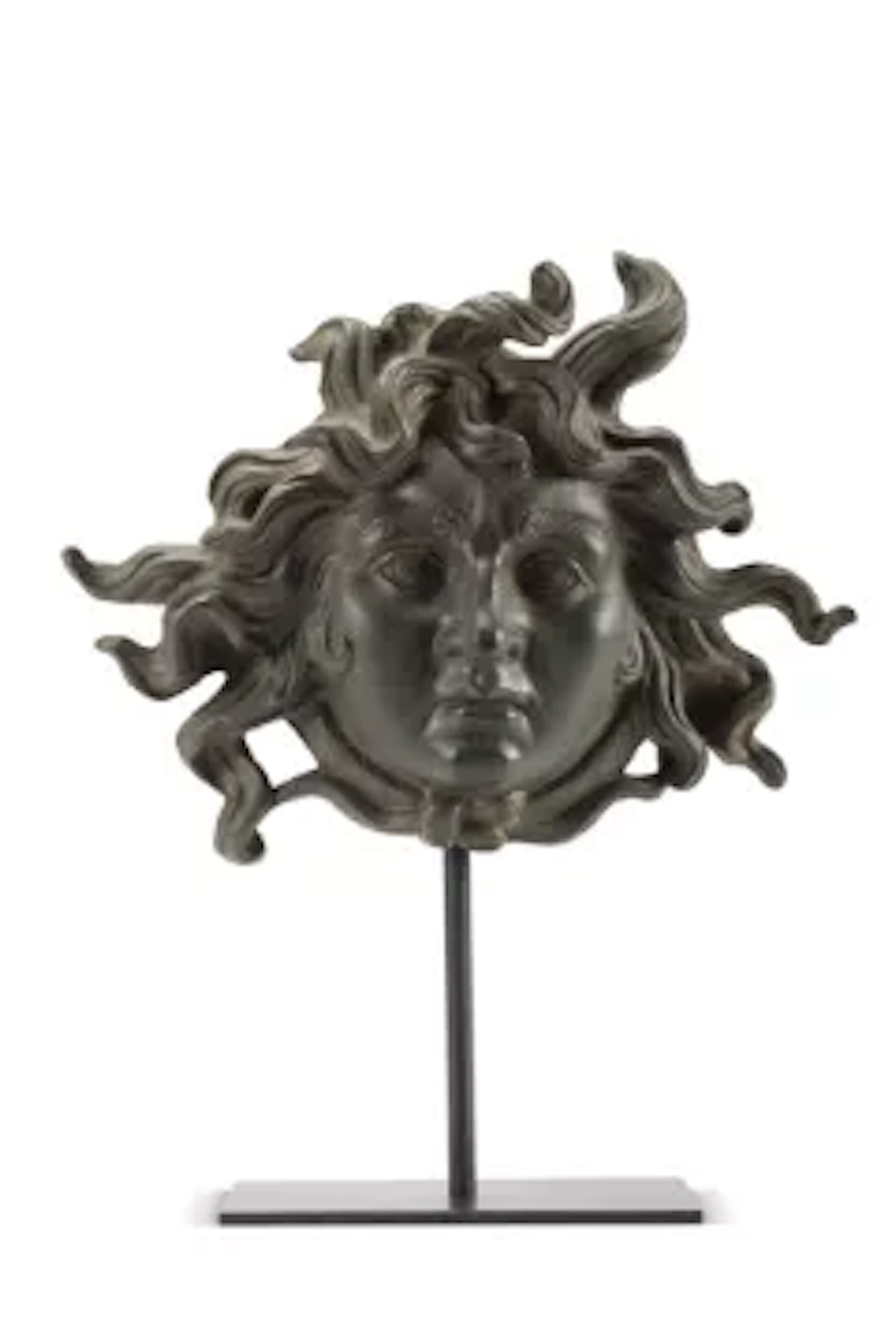 AFTER THE ANTIQUE, A BRONZE MASK OF MEDUSA, 19TH CENTURY