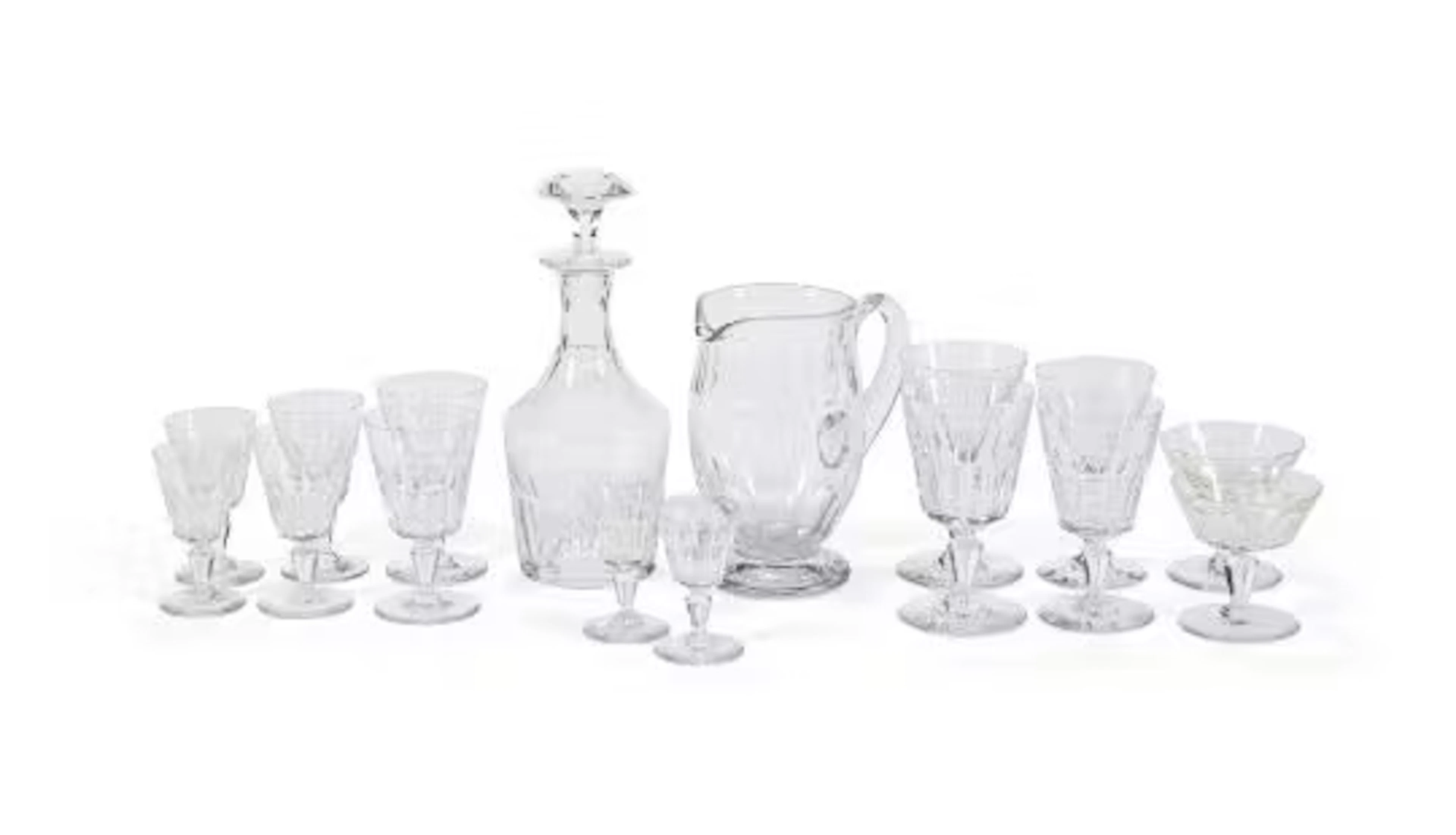 BACCARAT, BRETAGNE, A GLASS PART TABLE SERVICE