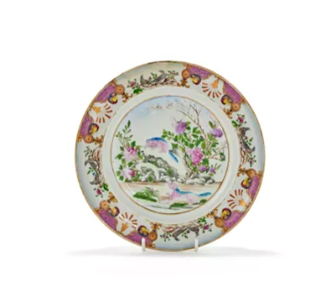 A Chinese export Famille Rose Dish, 18th century