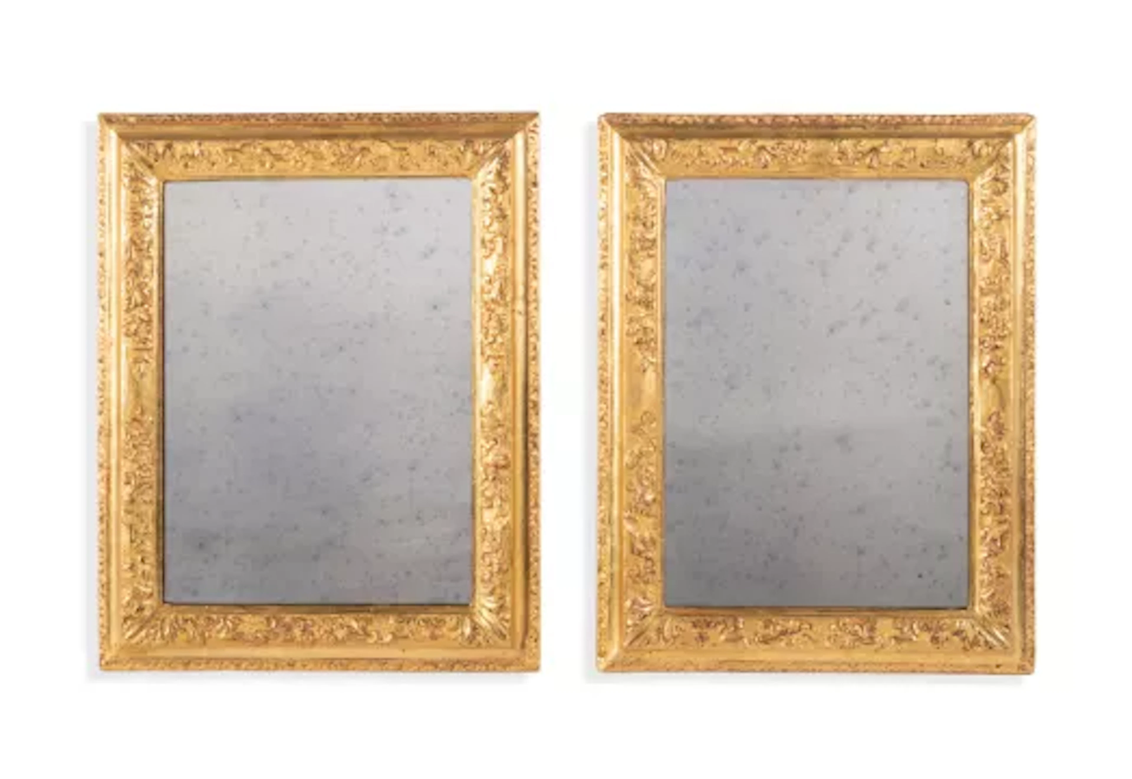 A PAIR OF GILTWOOD MIRRORS OF GEORGE III STYLE