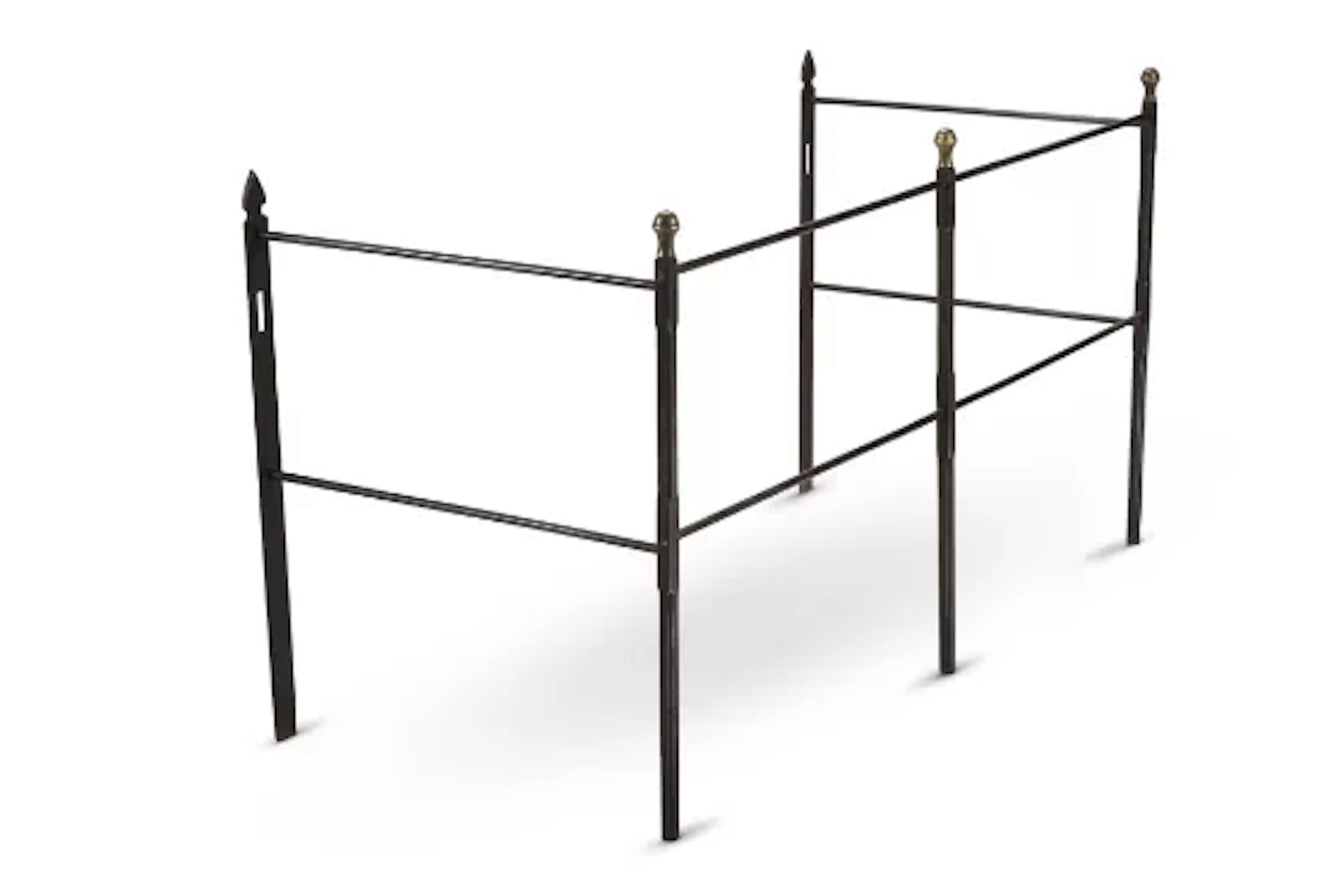 A STEEL AND BRASS FIRE RAIL, 19TH CENTURY