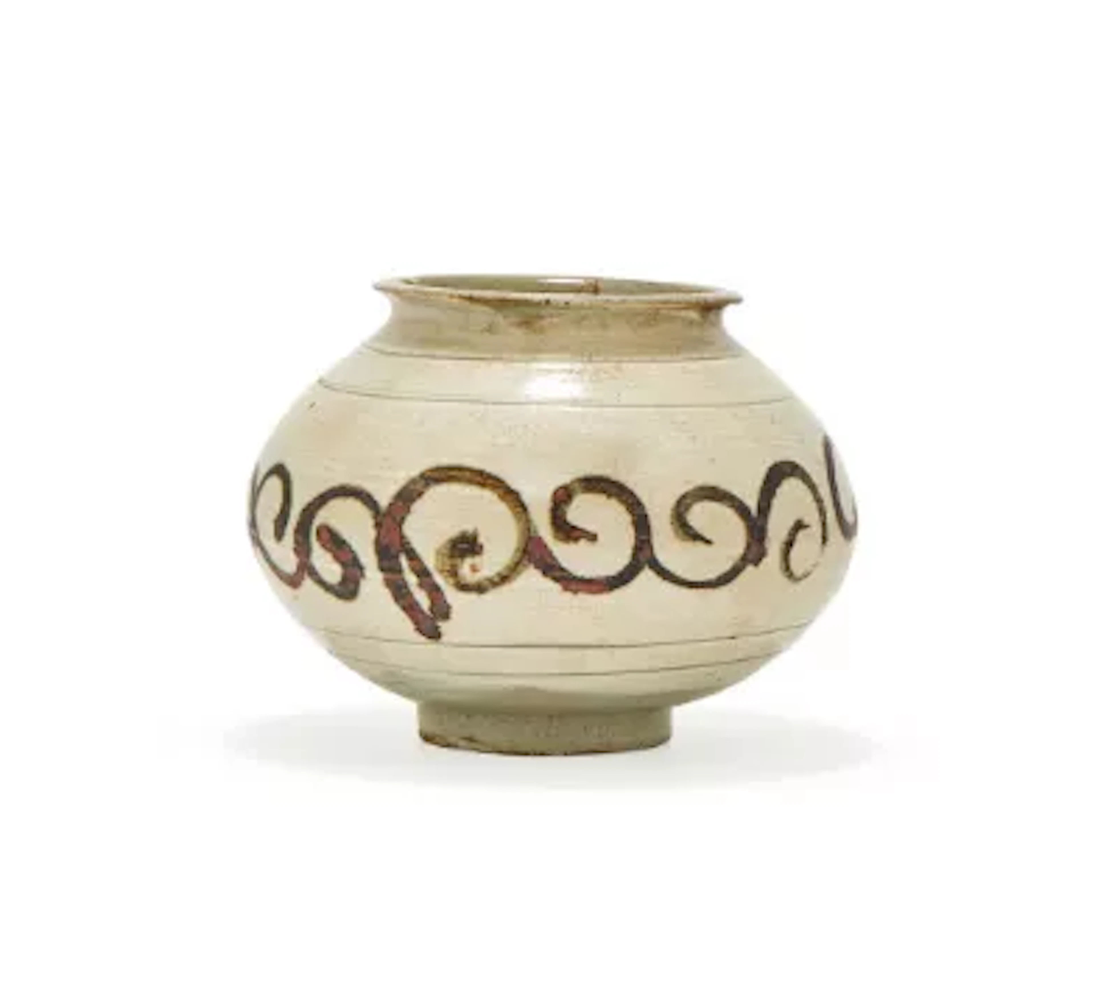 A Korean Buncheong style stoneware iron-decorated vase