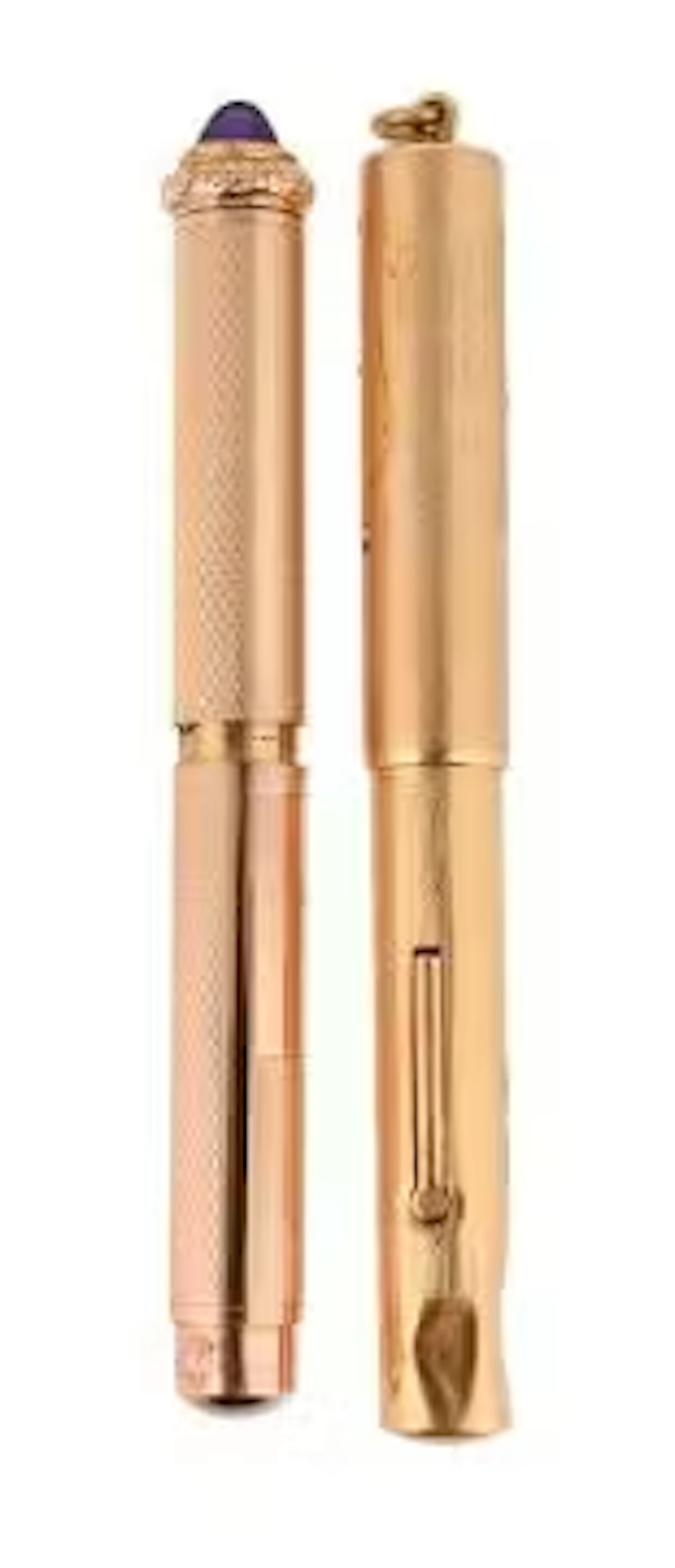 TWO LADY'S GOLD FOUNTAIN PENS