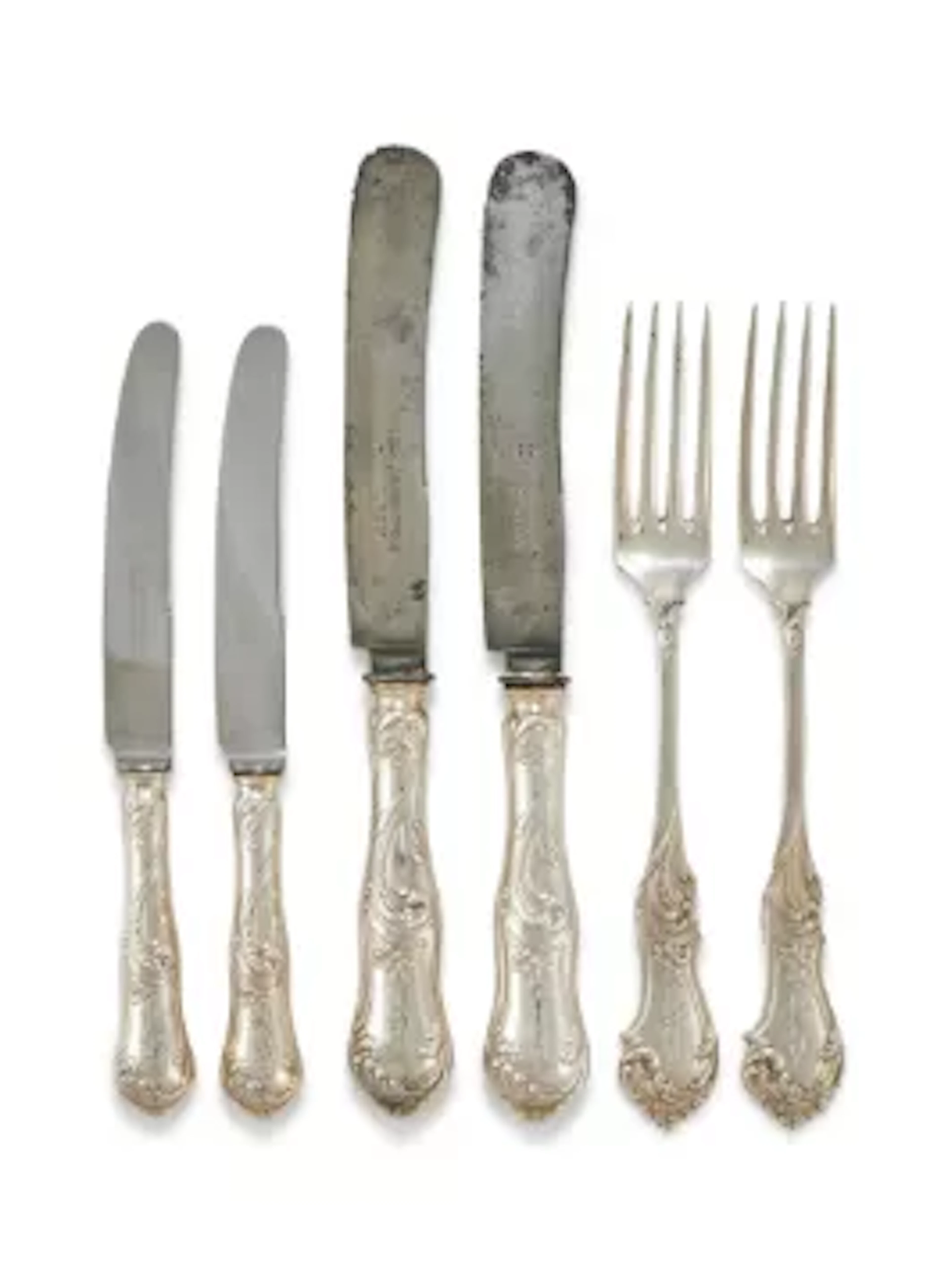 A GERMAN SILVER PART TABLE SERVICE, E. MARCUS, POST 1886 .800 STANDARD