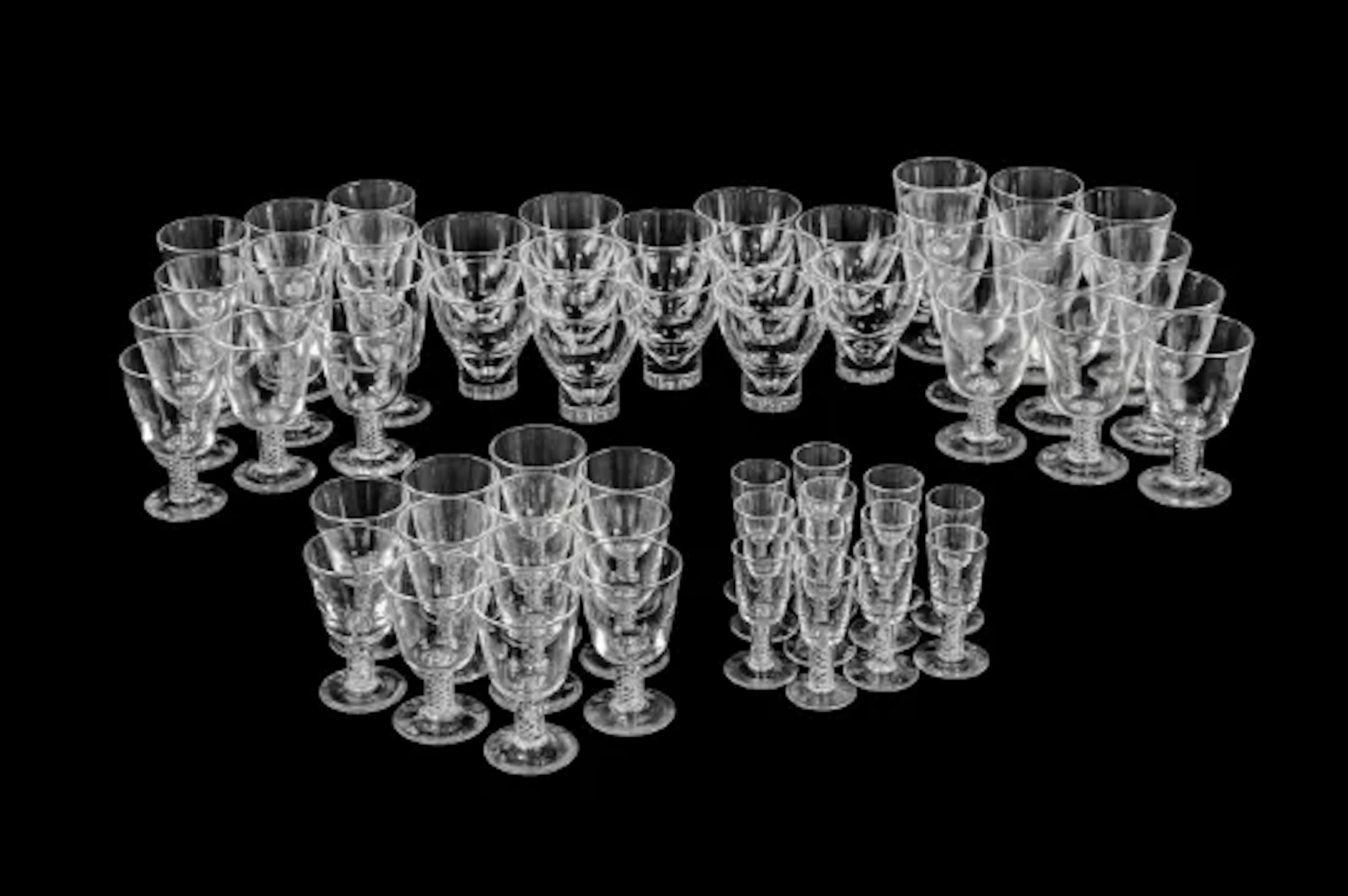 A STEUBEN GLASS PART TABLE SERVICE FOR TWELVE, MODERN
