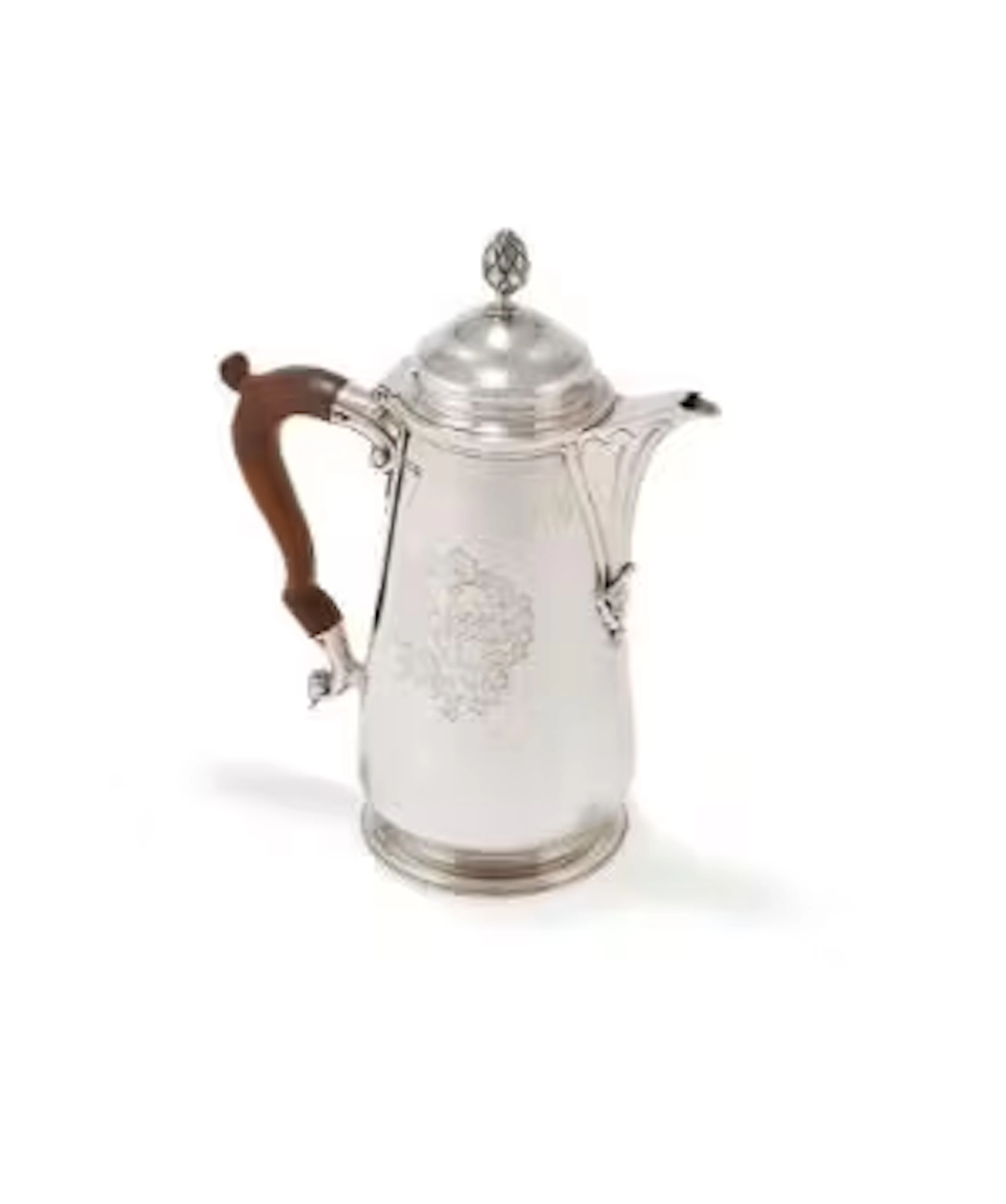 A SILVER HOT WATER POT