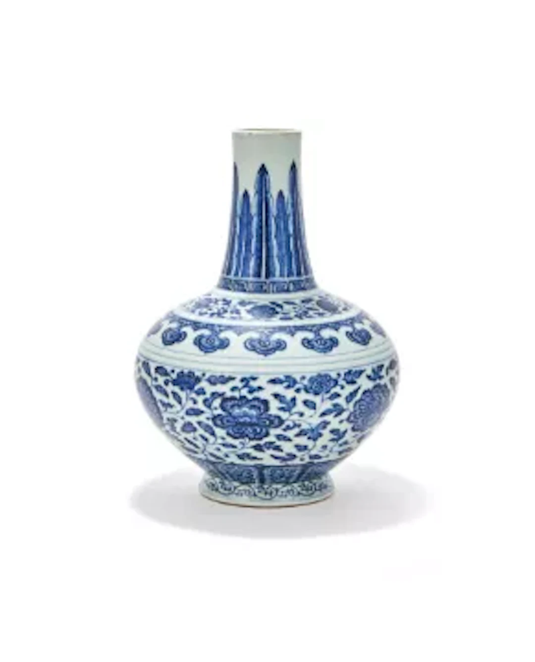 A Chinese blue and white Chrysanthemum vase, Qianlong mark and of the period