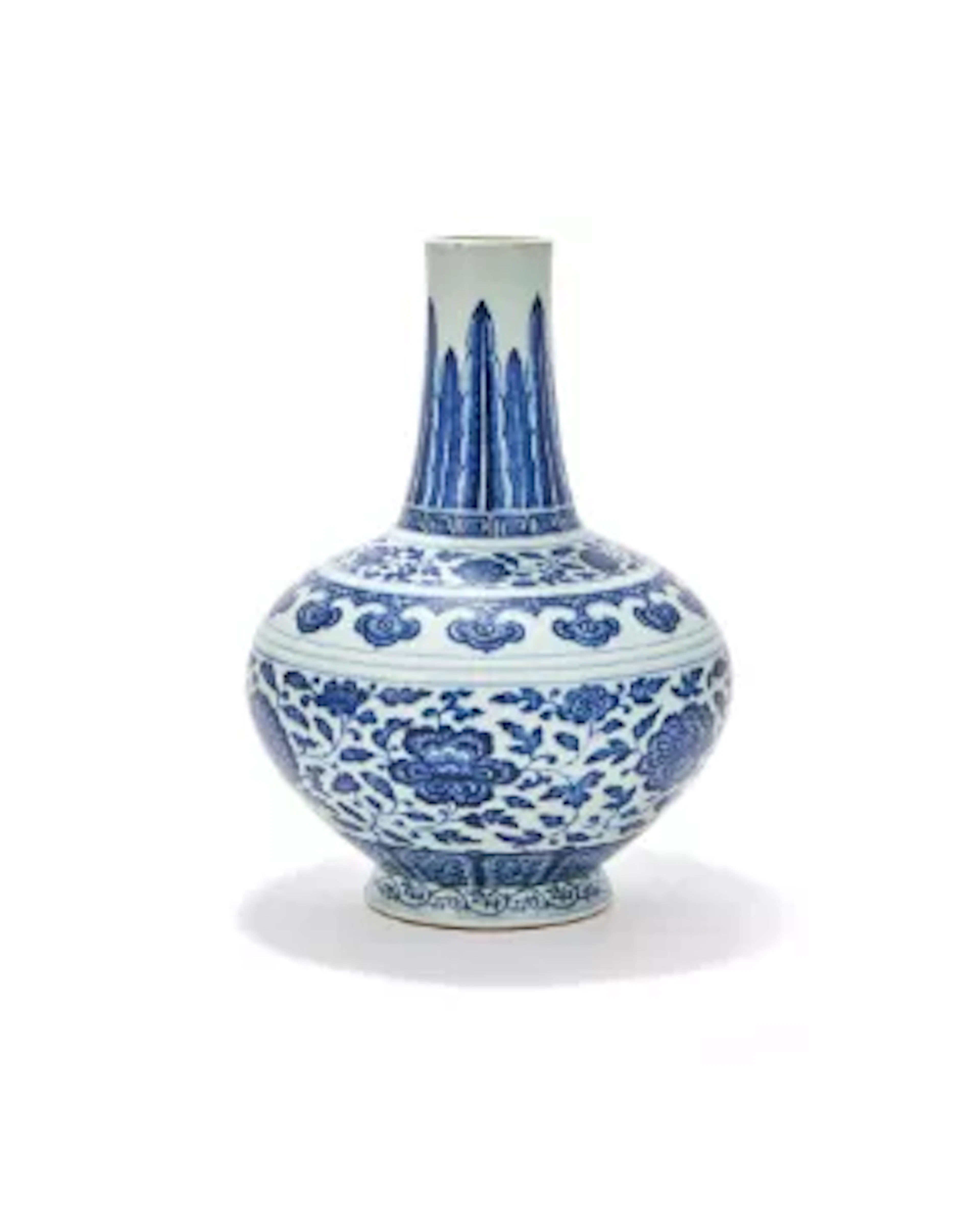 A Chinese blue and white Chrysanthemum vase, Qianlong mark and of the period