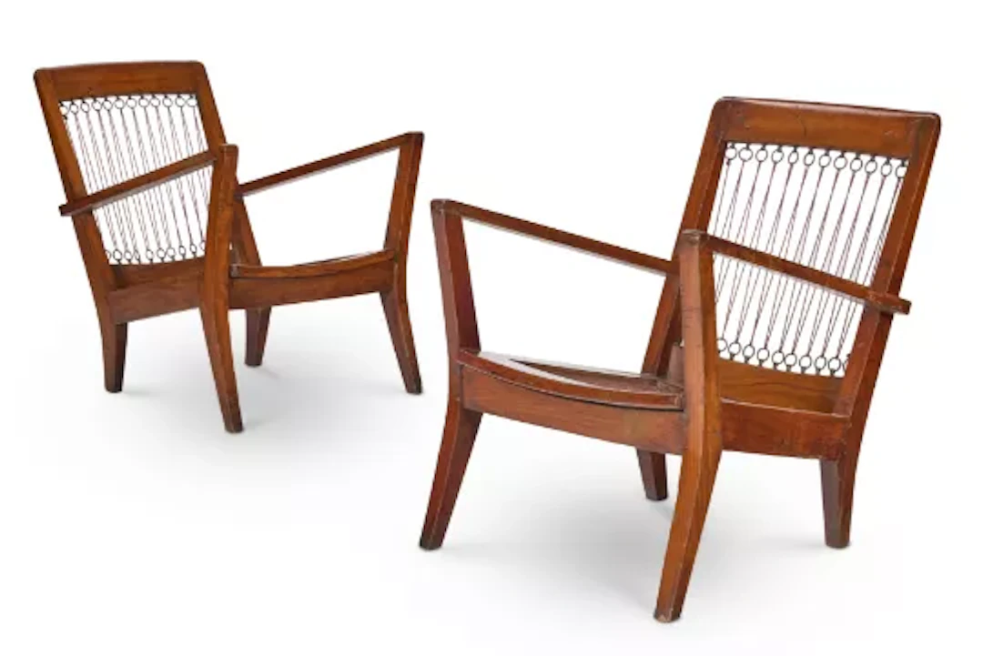 A PAIR OF HARDWOOD EASY ARMCHAIRS, BOMBAY, MID 20TH CENTURY