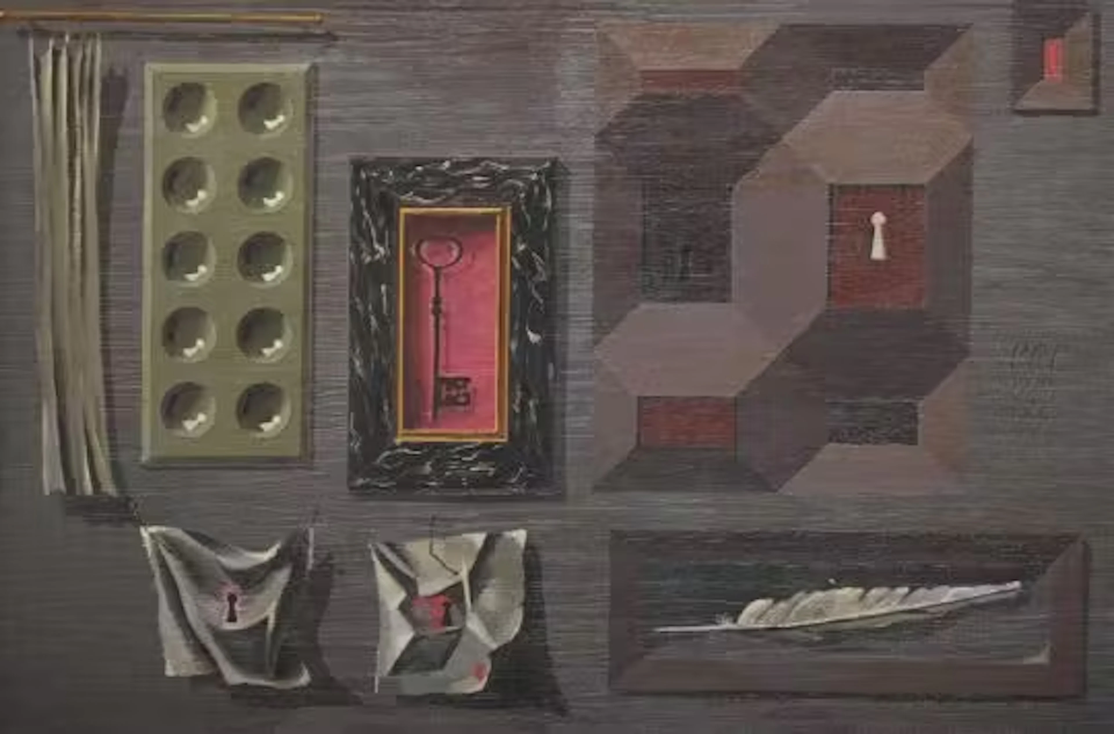 λ‡ PETER ROSE PULHAM (BRITISH 1910-1956), TROMPE L'OEIL À CLEF
