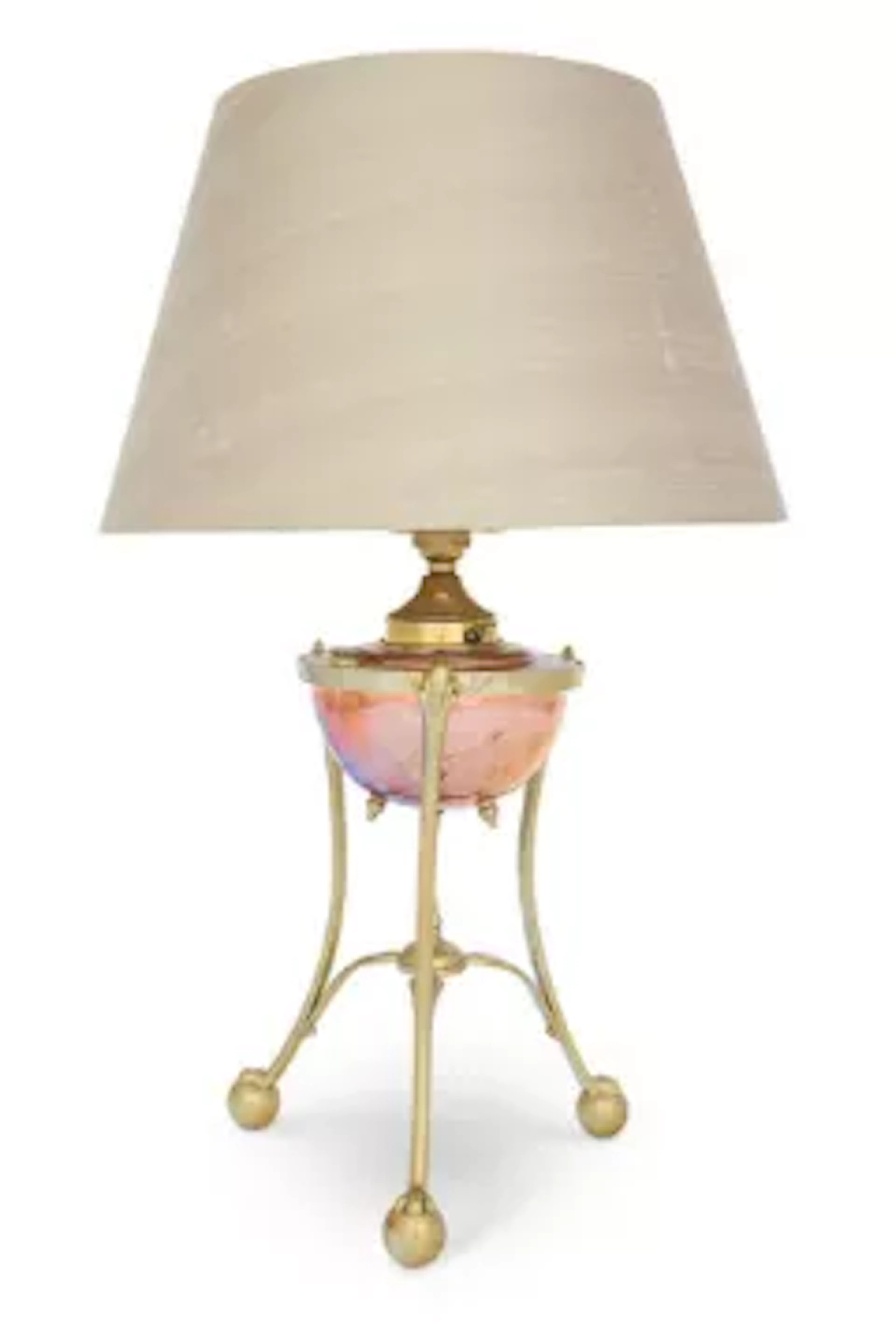 A 'MODEL NO.45' COPPER AND BRASS TABLE LAMP BY W.A.S BENSON (BRITISH