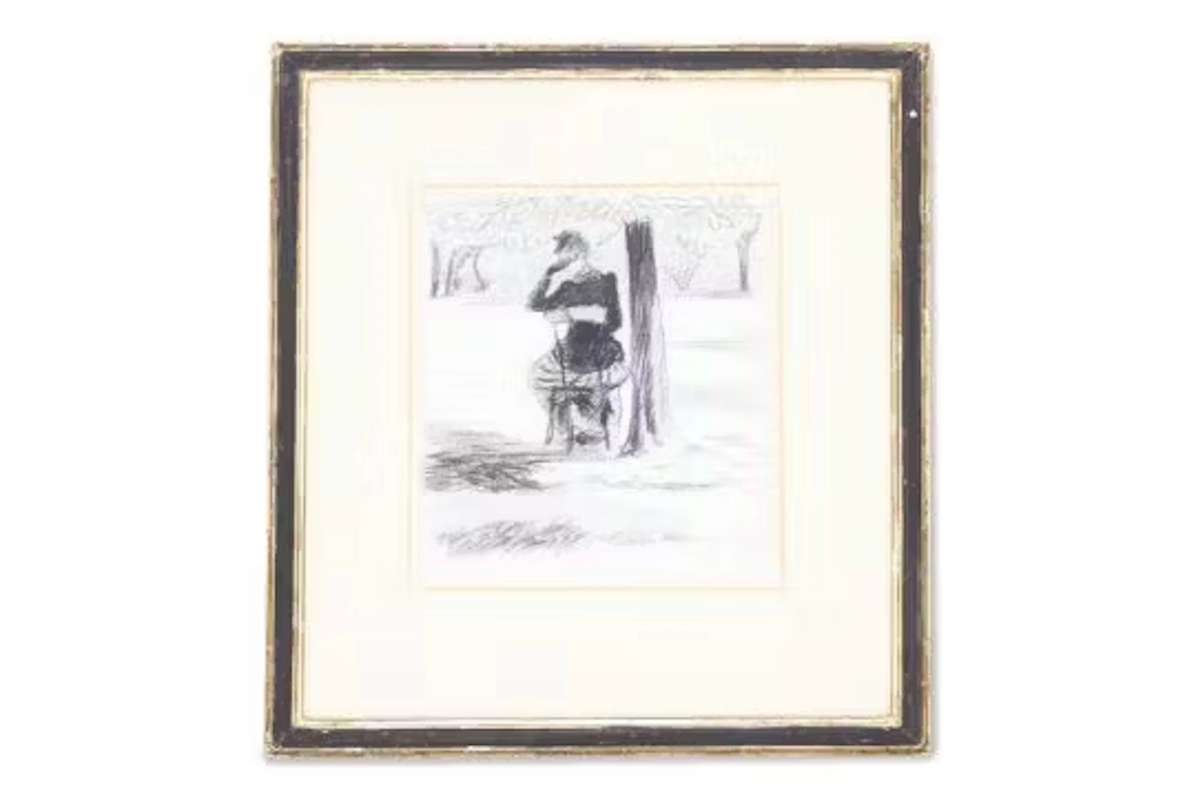 LUCIEN PISSARRO (FRENCH 1863-1944), WOMAN SITTING IN A PARK