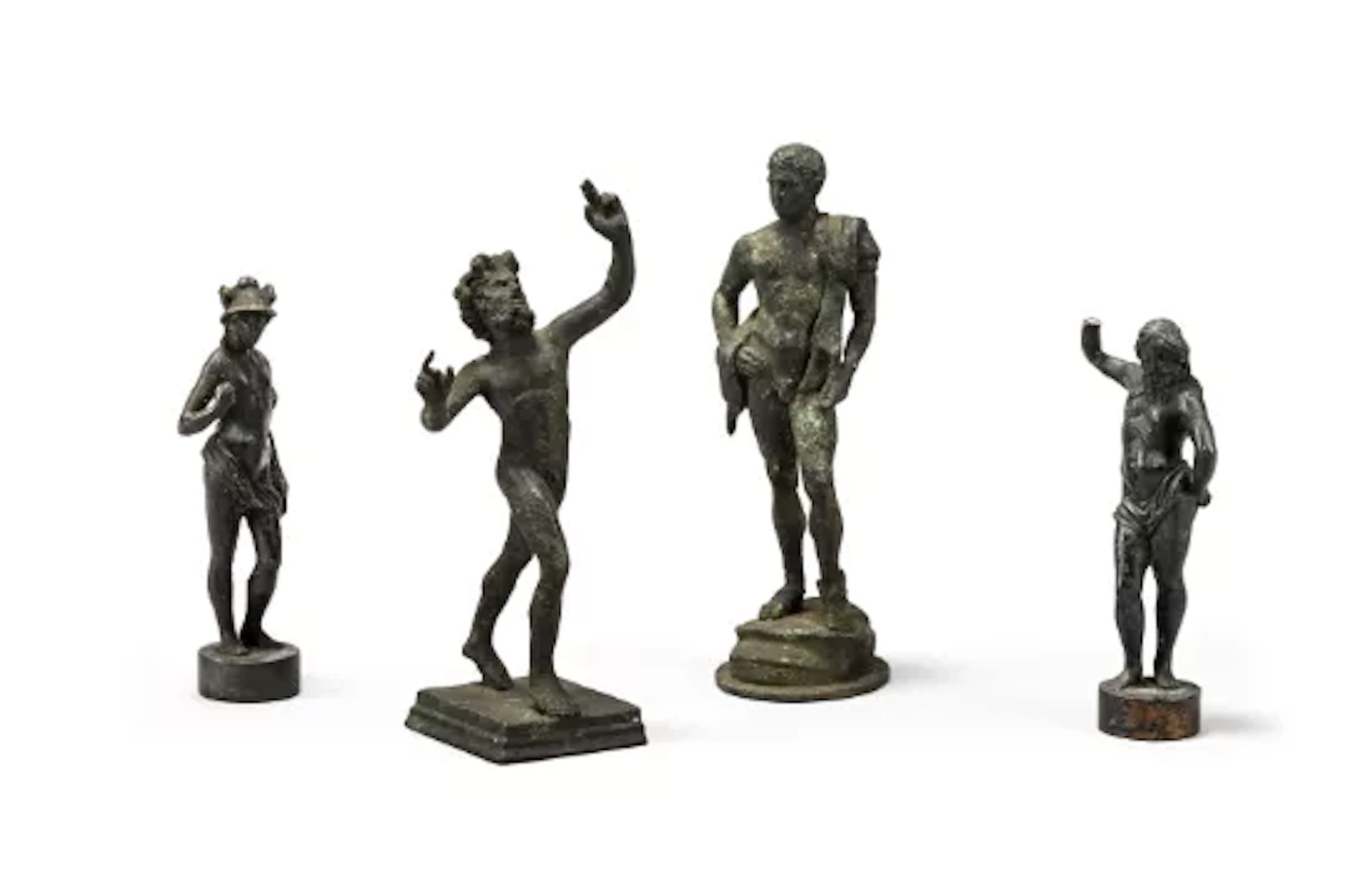 AFTER THE ANTIQUE, A GROUP OF FOUR GRAND TOUR BRONZE AND MIXED METAL