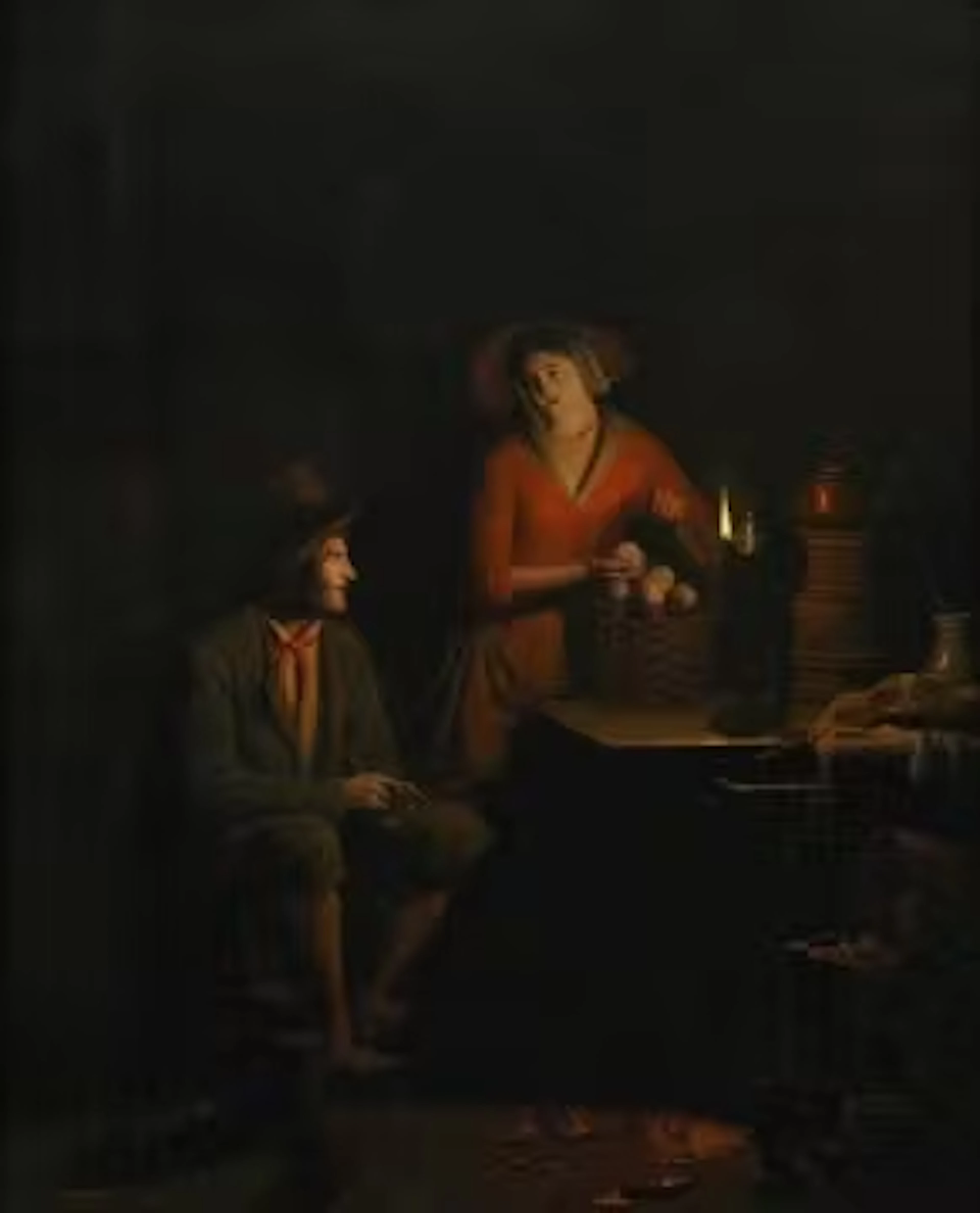 CIRCLE OF PETRUS VAN SCHENDEL (DUTCH 1806 - 1870), COUPLE IN AN INTERIOR