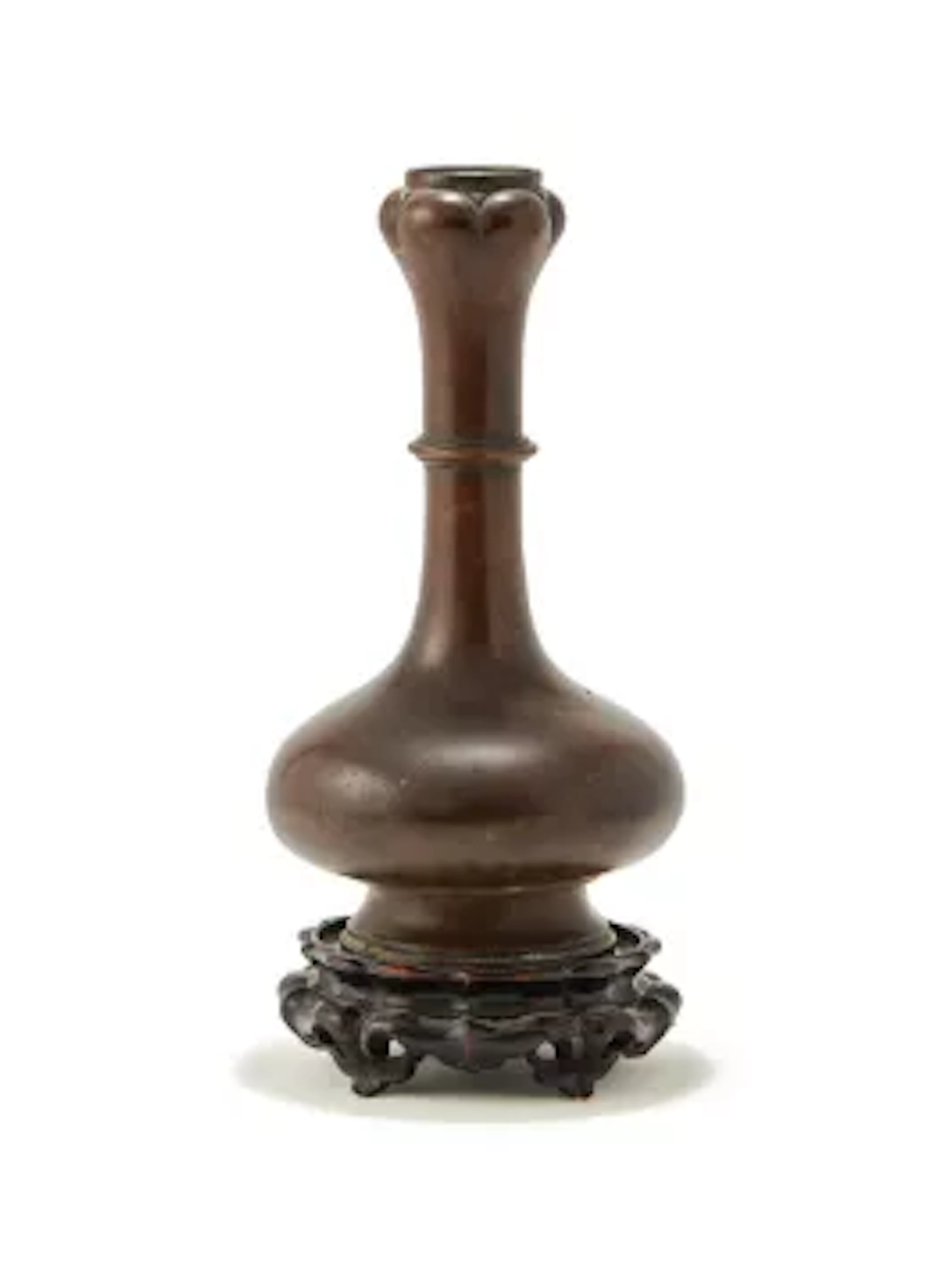A Chinese bronze garlic-mouth vase, Han dynasty (206 BC-AD 220)