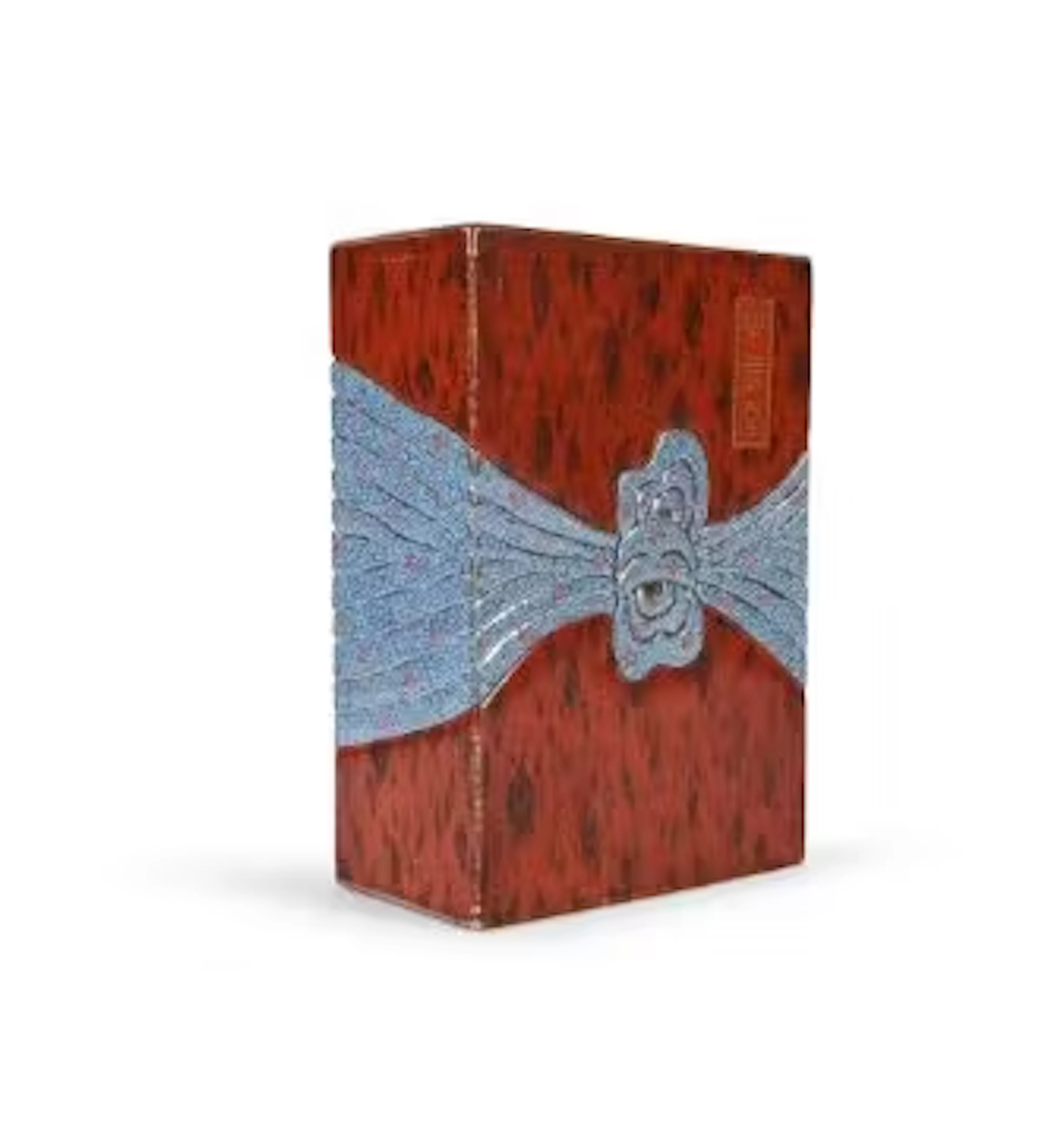 A Chinese porcelain Faux-Bois model of a book