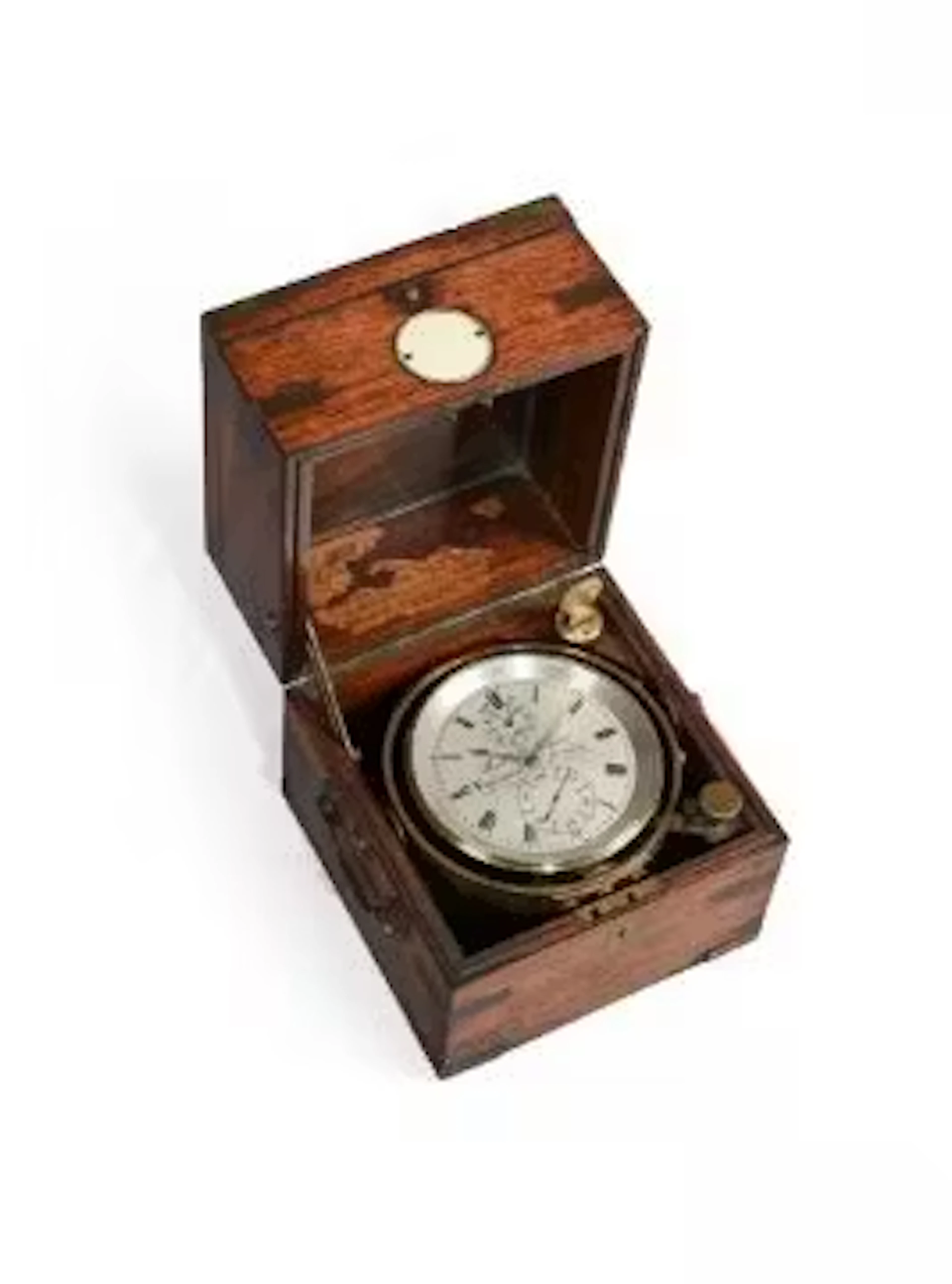 Y A VICTORIAN ROSEWOOD CASED TWO-DAY MARINE CHRONOMETER