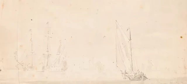 WILLEM VAN DE VELDE THE YOUNGER (DUTCH 1633-1707), A DUTCH SHIP AND